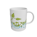 Whimsical Plants in Teal Pots Eco-Friendly Mug (White 11oz)