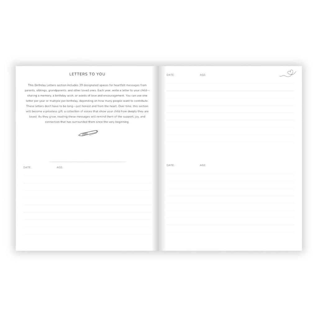 Birthday Memory Book- Blush Stripes