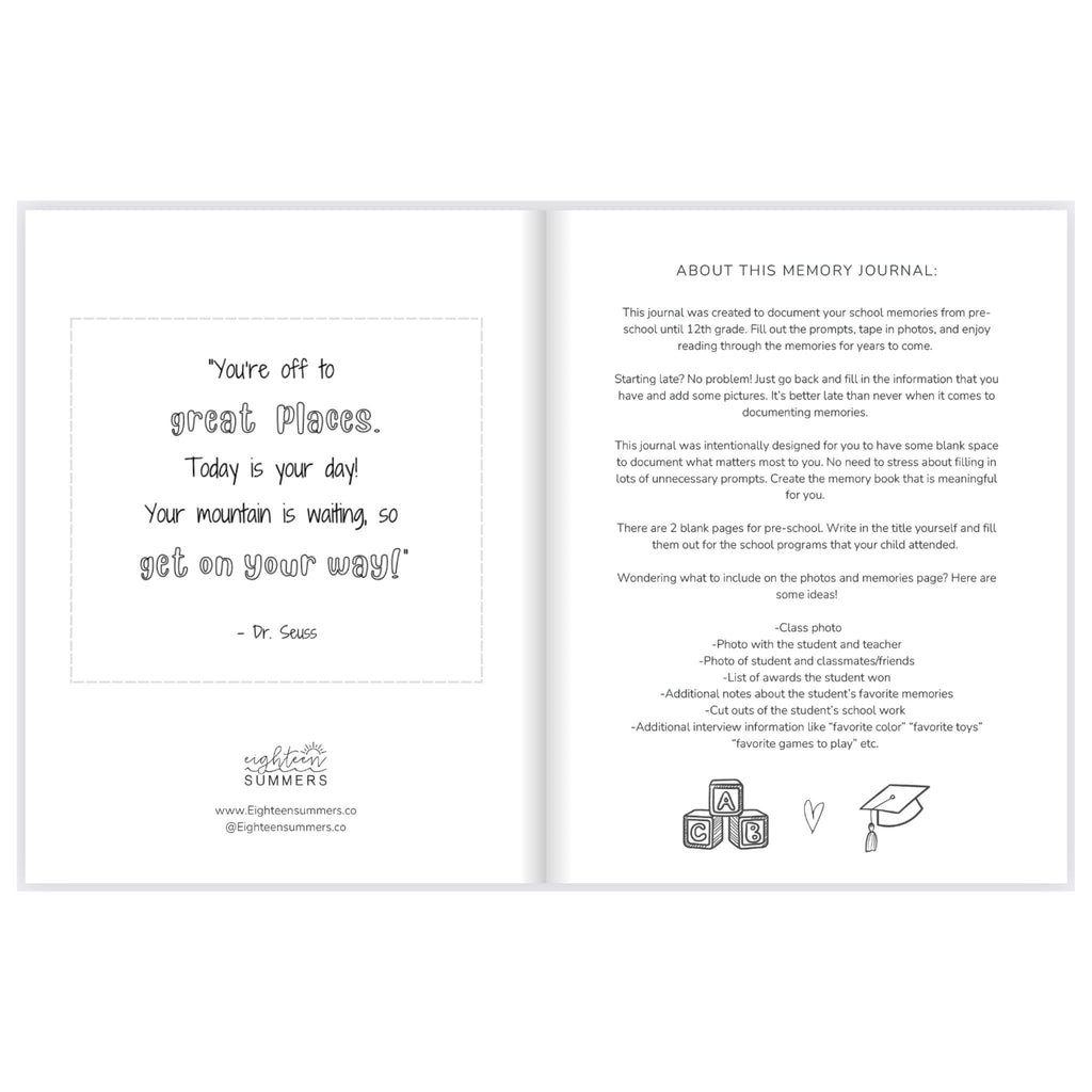 Timeless Gray Plaid School Memory Journal