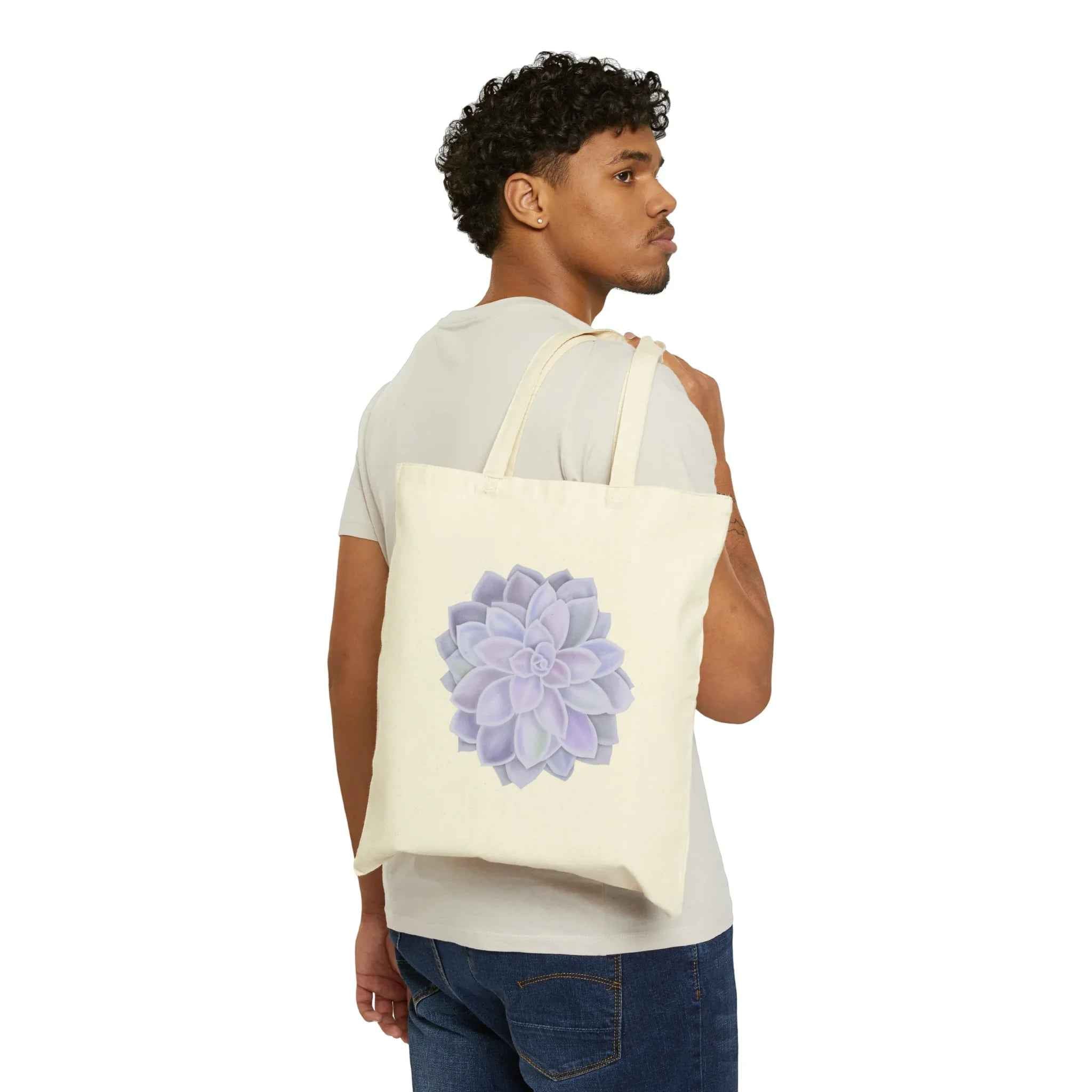 Graptopetalum Murasaki Succulent Canvas Tote Bag – Eco Friendly Everyday Carry