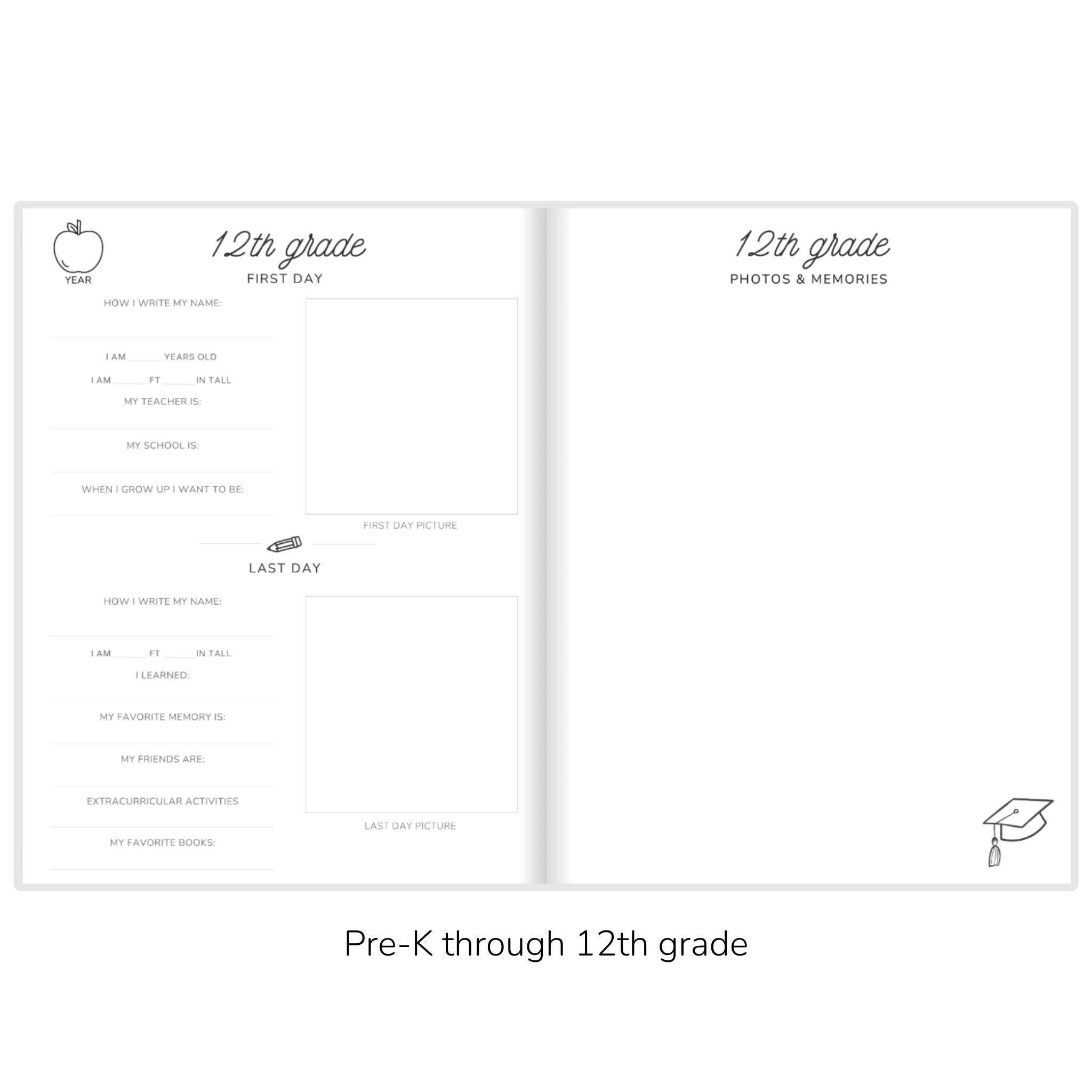 Blush Stripes School Memory Journal