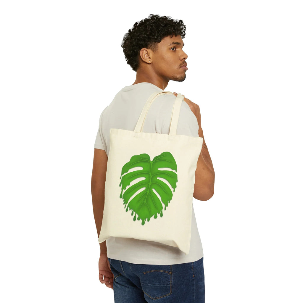 Melting Monstera Canvas Tote Bag – Eco Friendly Everyday Carry