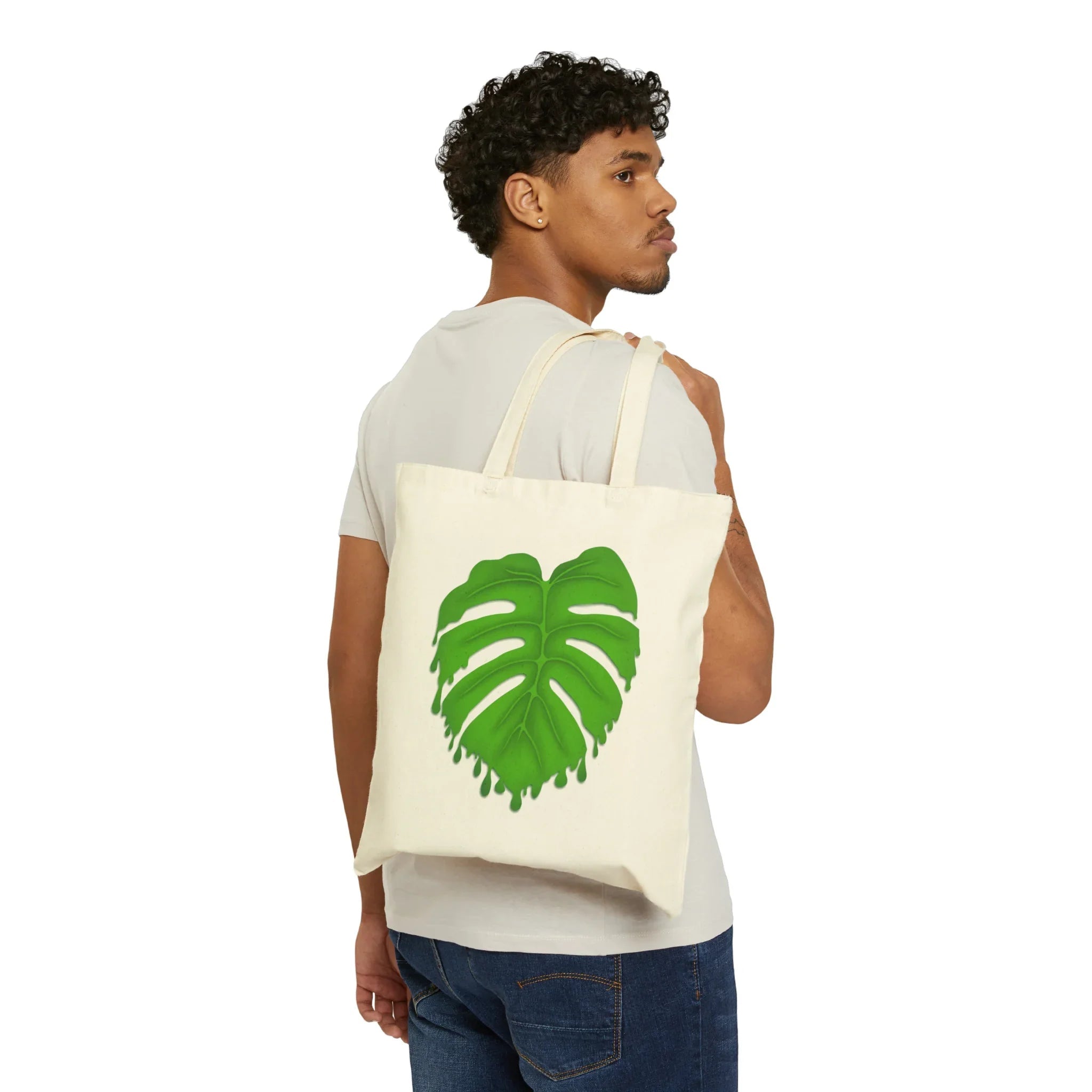 Melting Monstera Canvas Tote Bag – Eco Friendly Everyday Carry