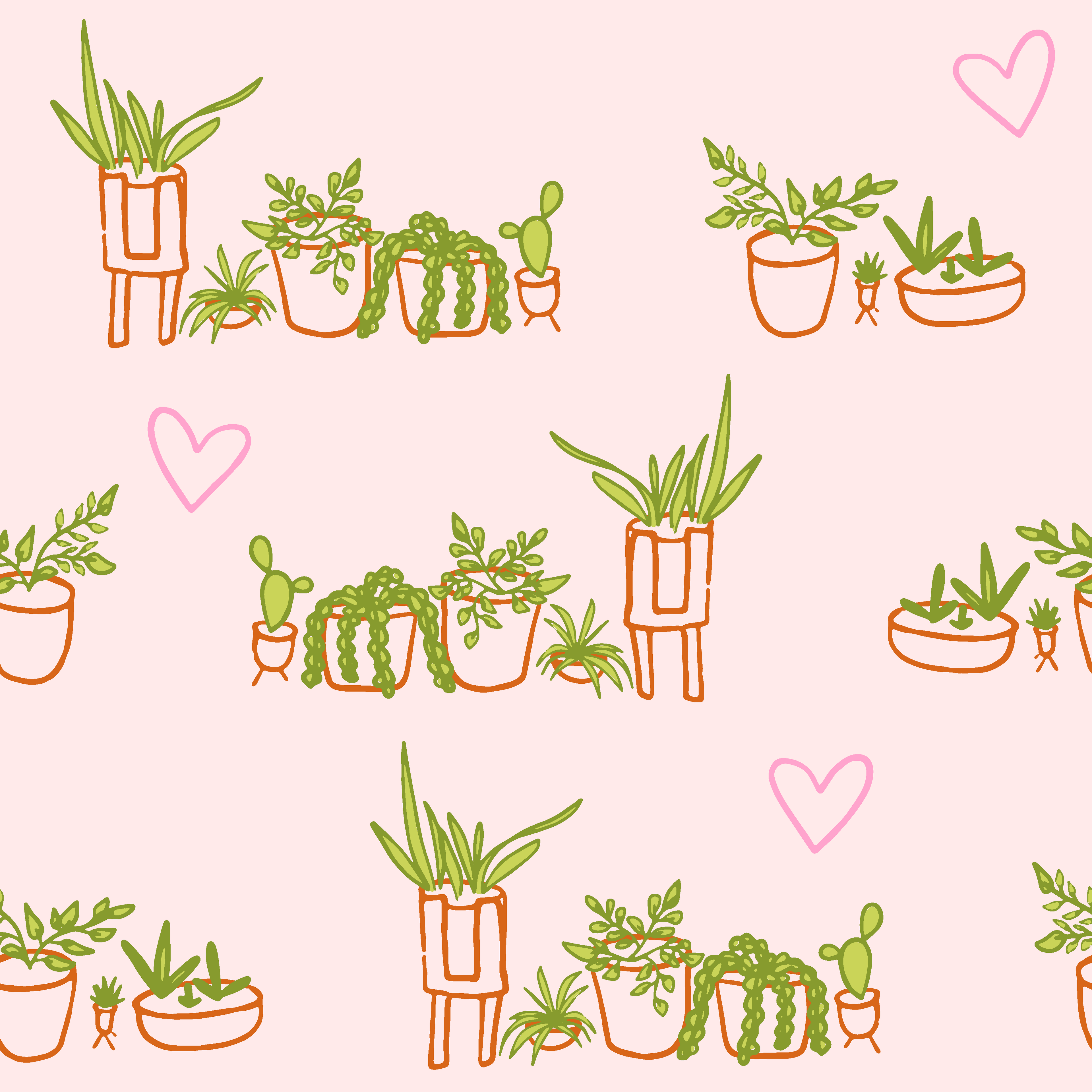 Rejuvenating Scented Sachets in "Houseplant Love" Pattern Filled with Organic Ingredients (Assorted Colors)
