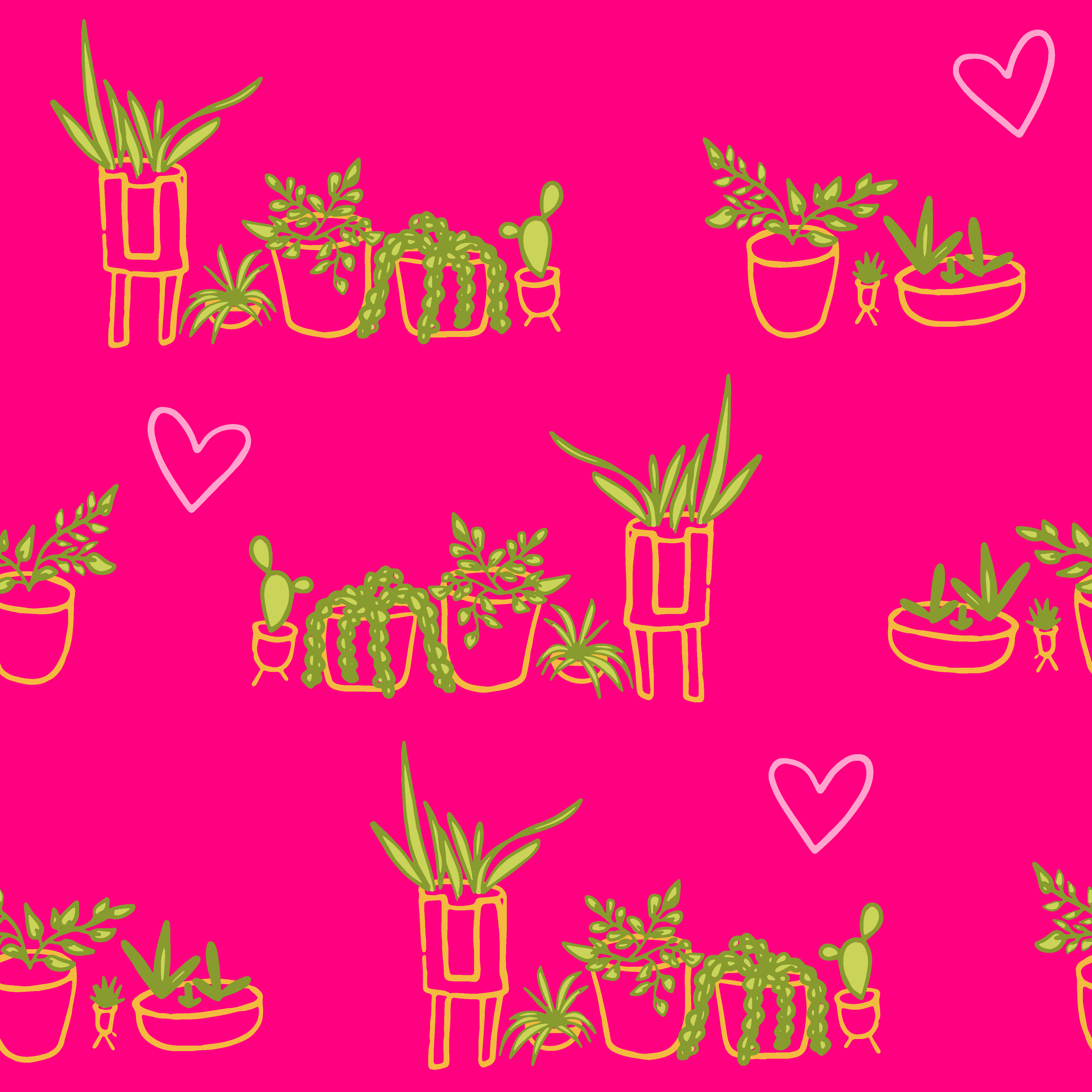 Rejuvenating Scented Sachets in "Houseplant Love" Pattern Filled with Organic Ingredients (Assorted Colors)