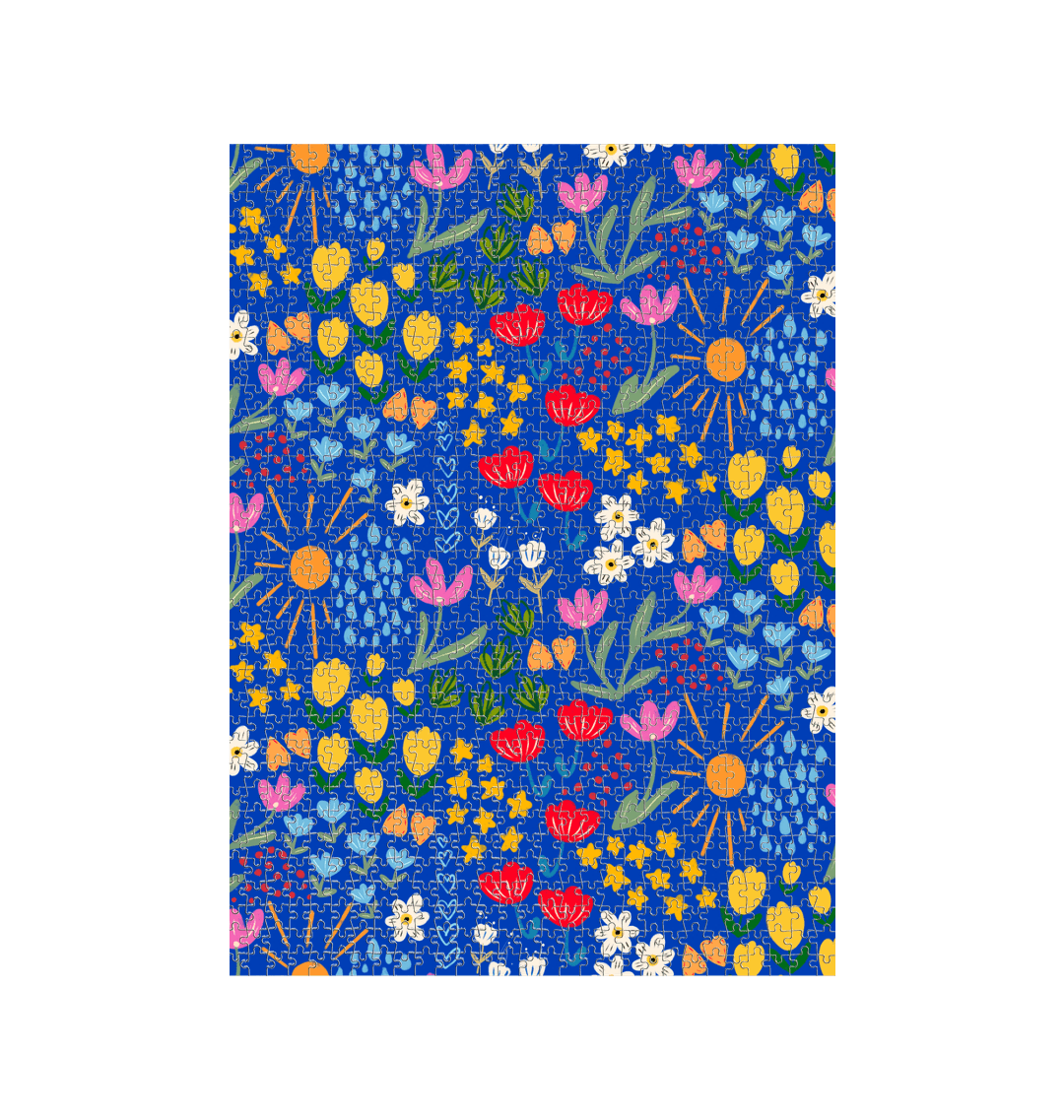 Cutie Flower Fields on Blue Recycled Puzzle (Cutie Patootie Collection)