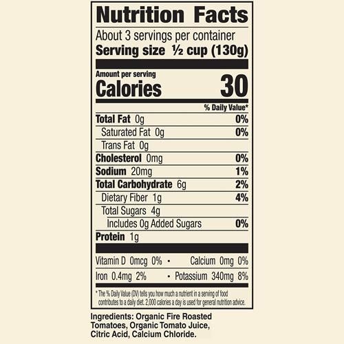 Muir Glen Organic Diced Fire Roasted Canned Tomatoes, No Salt Added, 14.5 Oz.