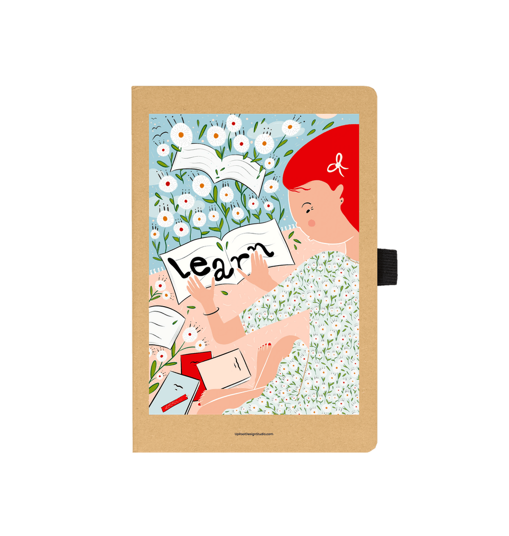 Learn Flowers & Books Eco-Friendly Recycled Journal (Kraft)