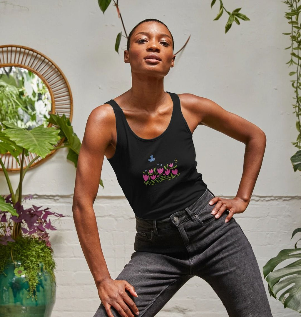 "Blooming Spirit" Breezy Tulip Scoop Tank T-Shirt (Adult)