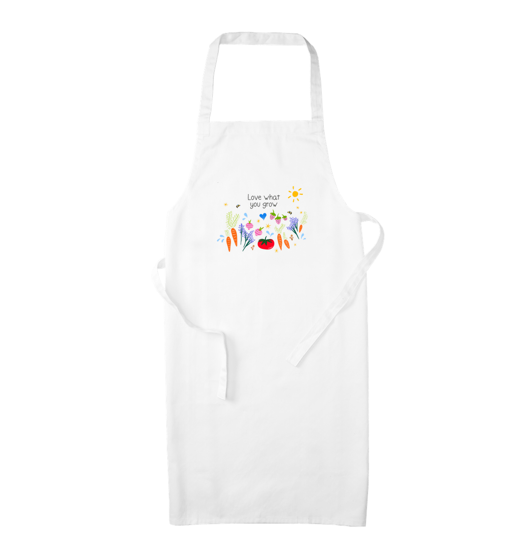 Love What You Grow Garden Party Apron (White)