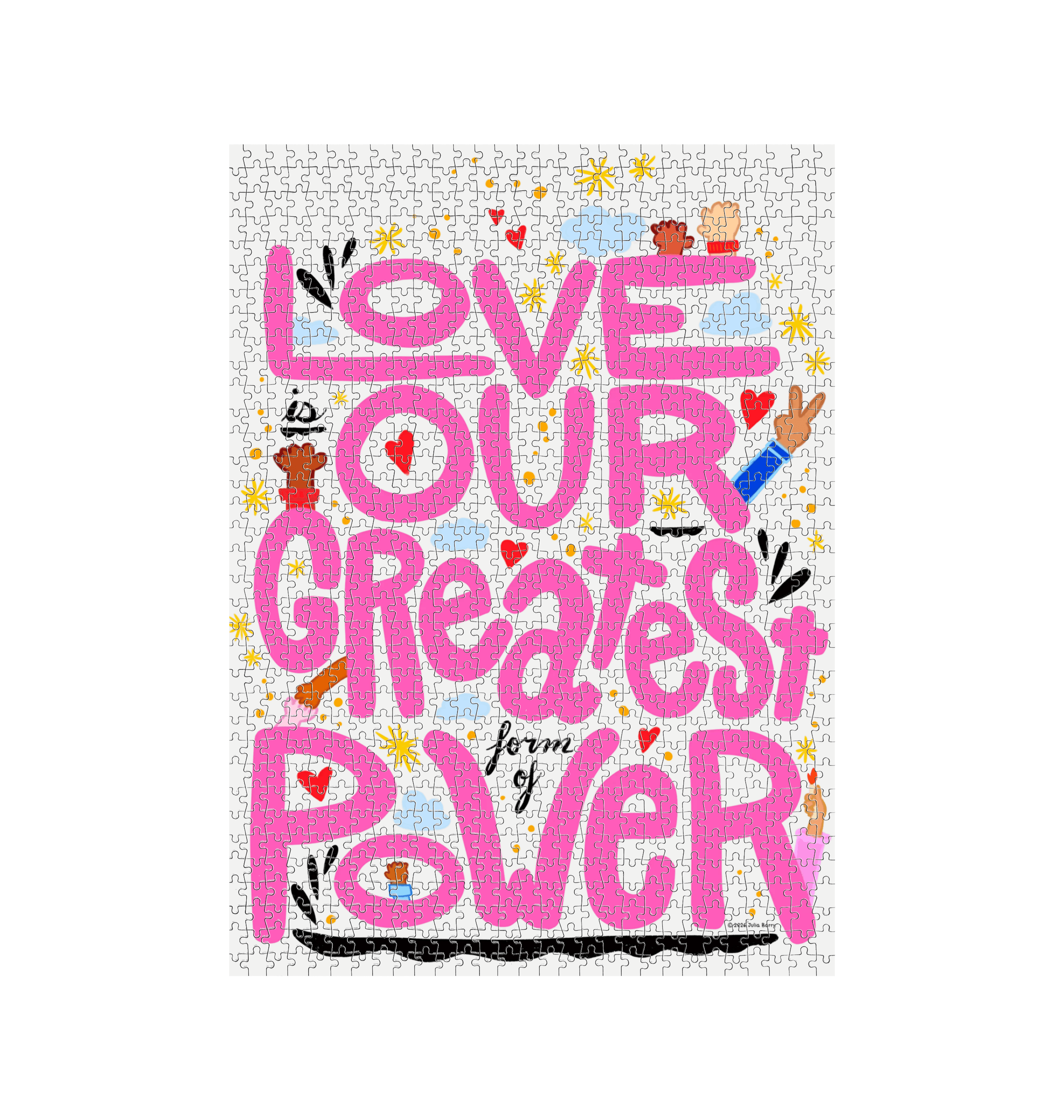 "Love is Our Greatest Form of Power" 100% Recycled Vertical Puzzle (Pink)
