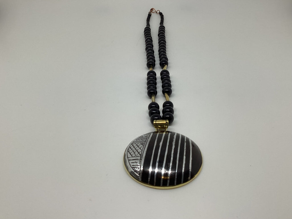 Tuareg ebony silver necklace