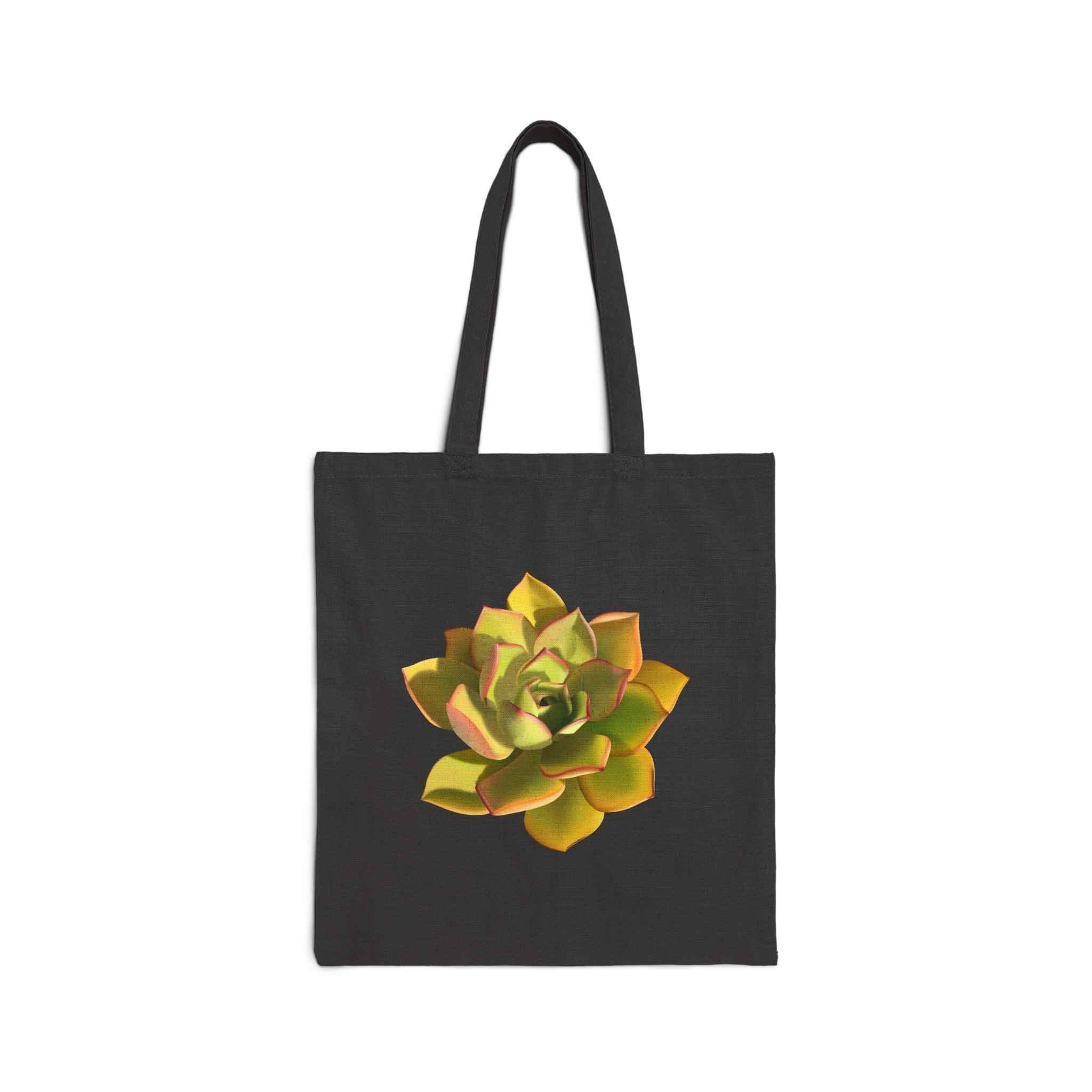 Noble Aeonium Succulent Canvas Tote Bag – Eco Friendly Everyday Carry