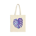 Purple Monstera Canvas Tote Bag – Eco Friendly Everyday Carry