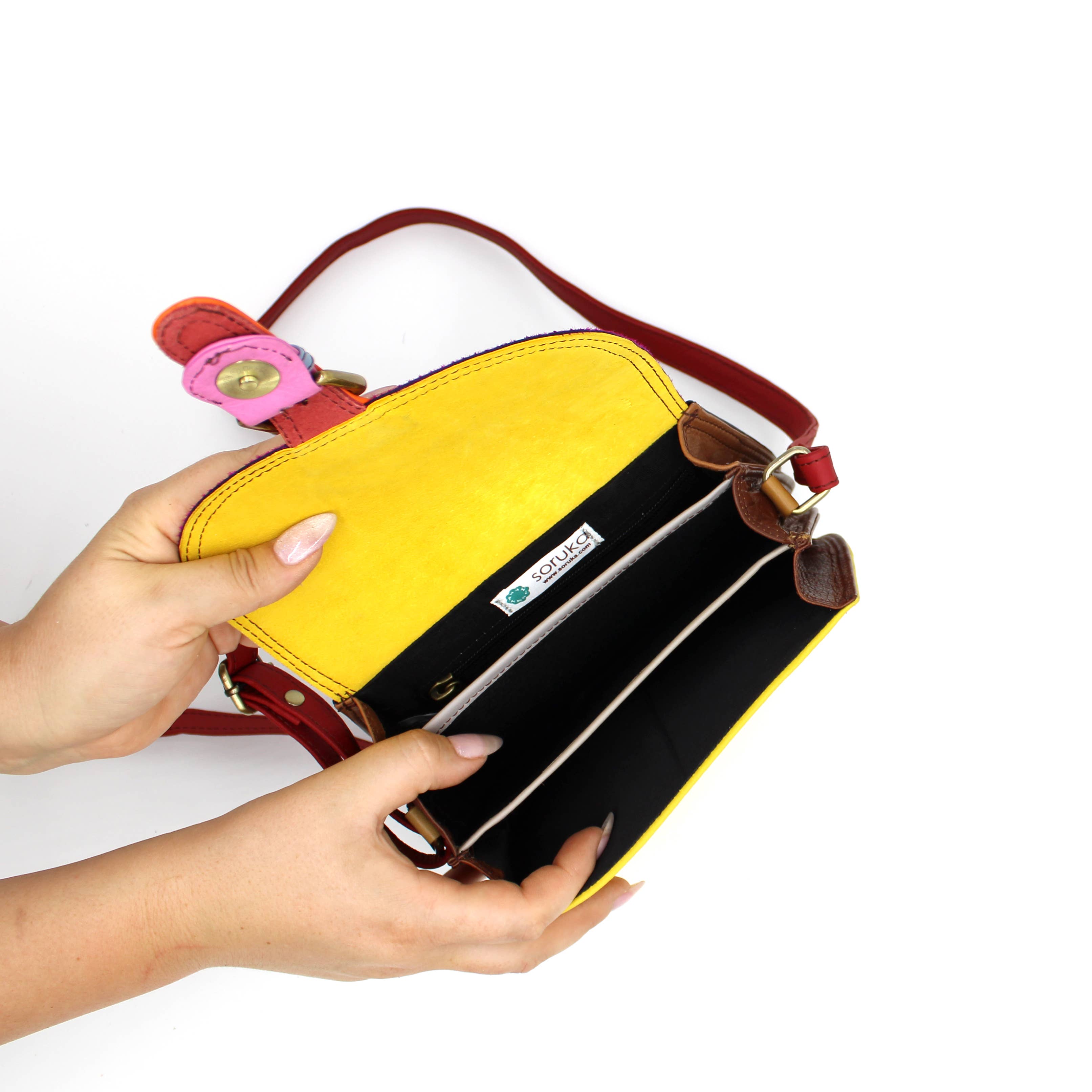Soruka Ally Print · Leather Crossbody Bag