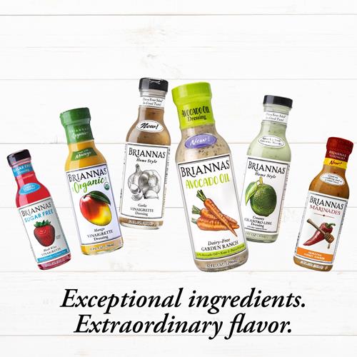 Briannas - Organic Mango Vinaigrette Dressing - Certified Organic & Kosher Salad Dressing Made With Premium Ingredients - 10 Oz. Bottle