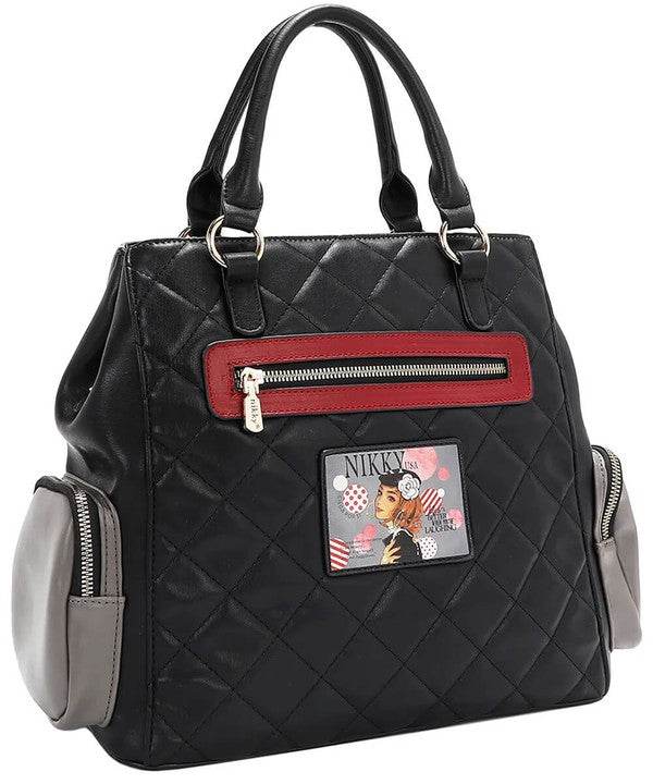 Nicole Lee USA Eco-Leather Handbag with Side Pockets