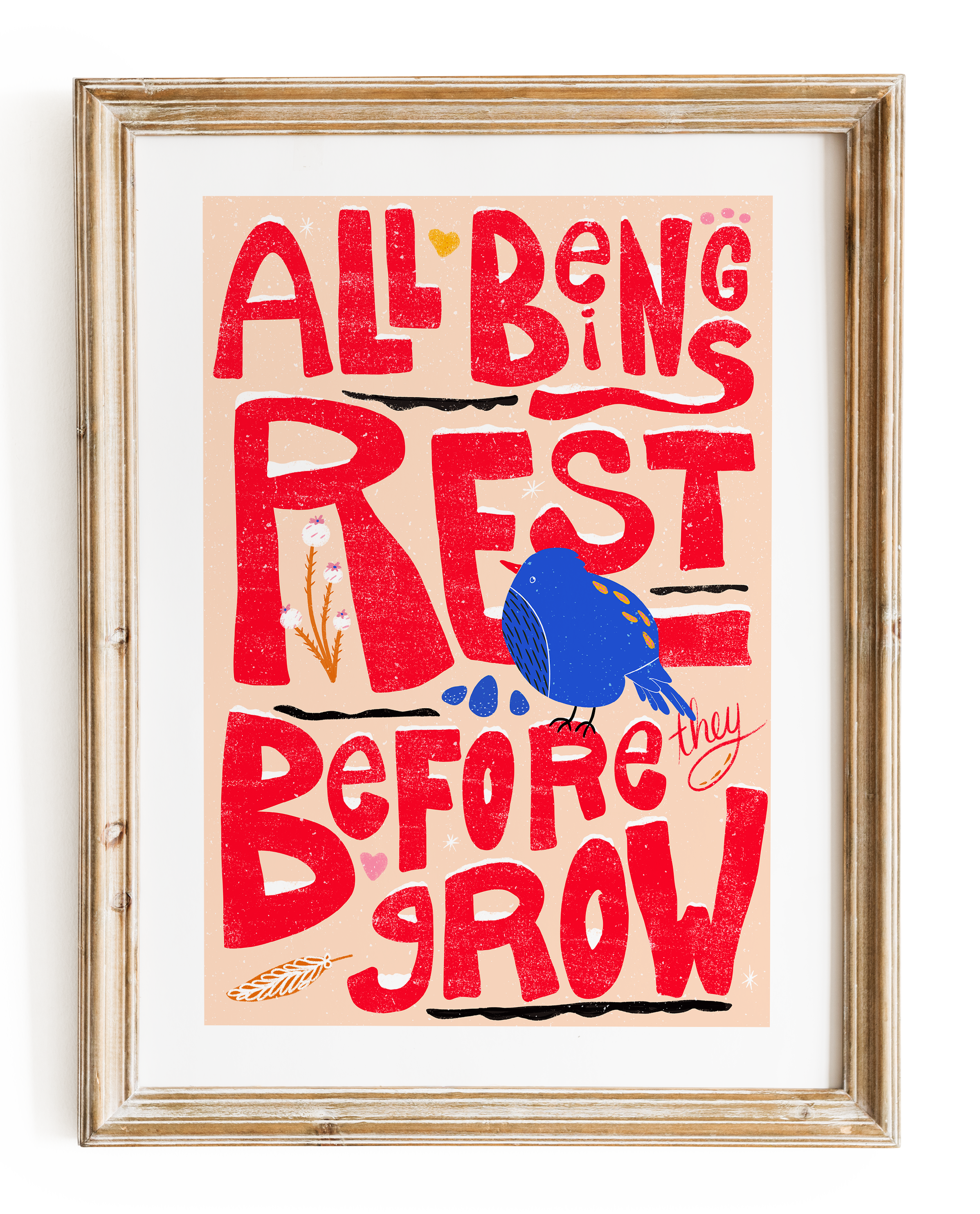 "All Beings Rest" Meditative Eco-Art Print 12x18"