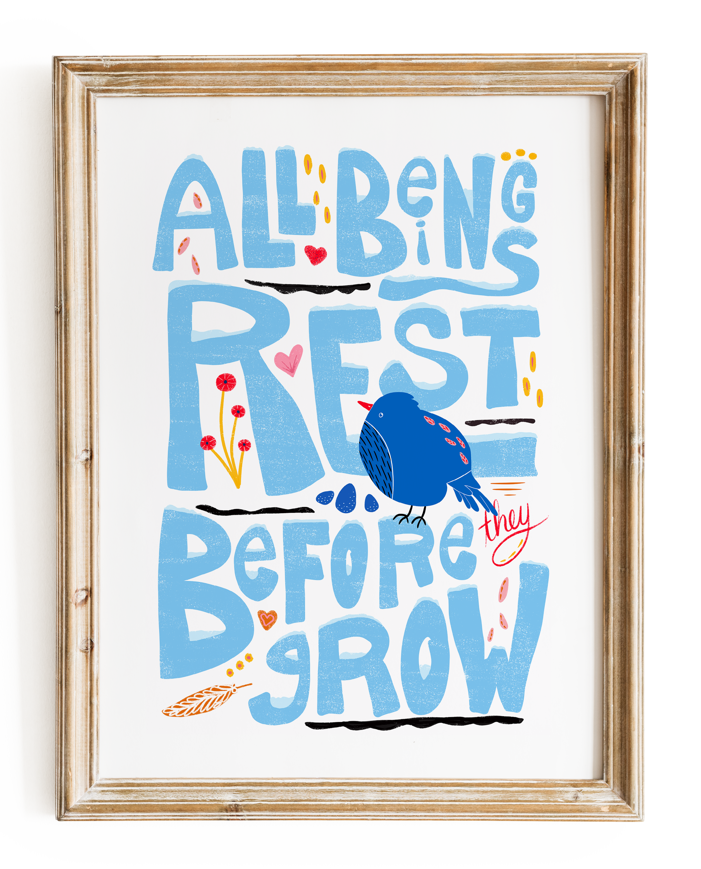 "All Beings Rest" Meditative Eco-Art Print 12x18"