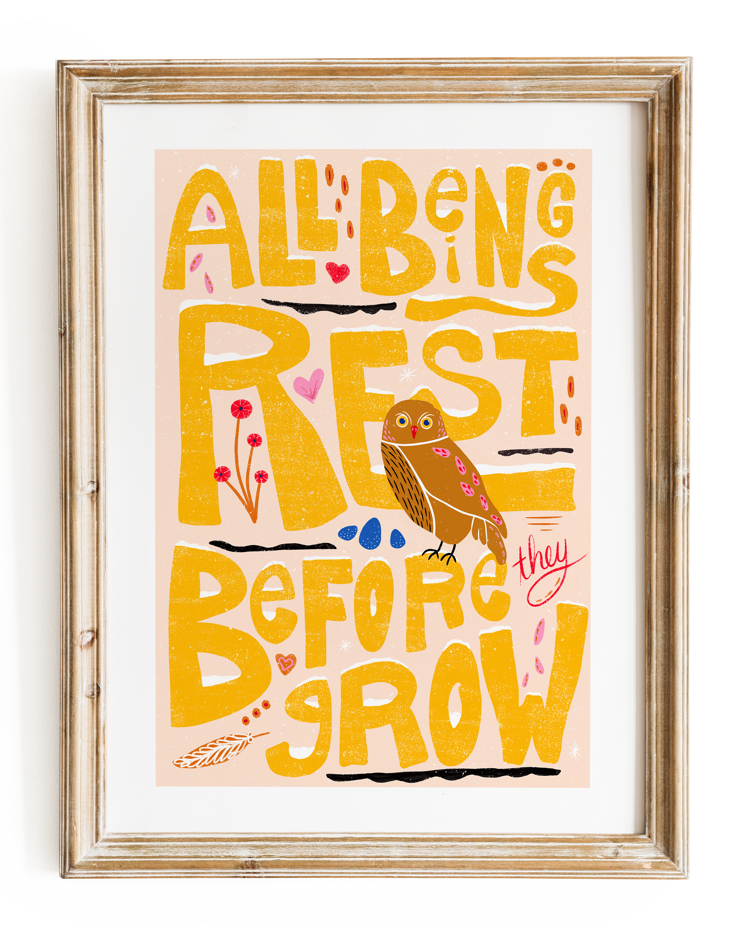 "All Beings Rest" Meditative Eco-Art Print 12x18"