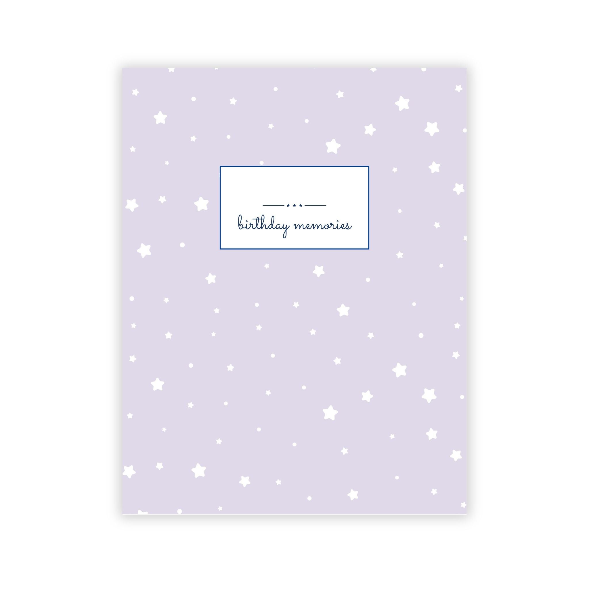 Birthday Memory Book- Lavender Stars