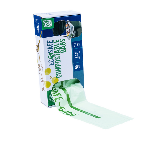 EcoSafe Zero Waste 2.5 Gallon Compostable Food Scrap Bags, 16" x 17" (QTY 900), SKU CP1617-6