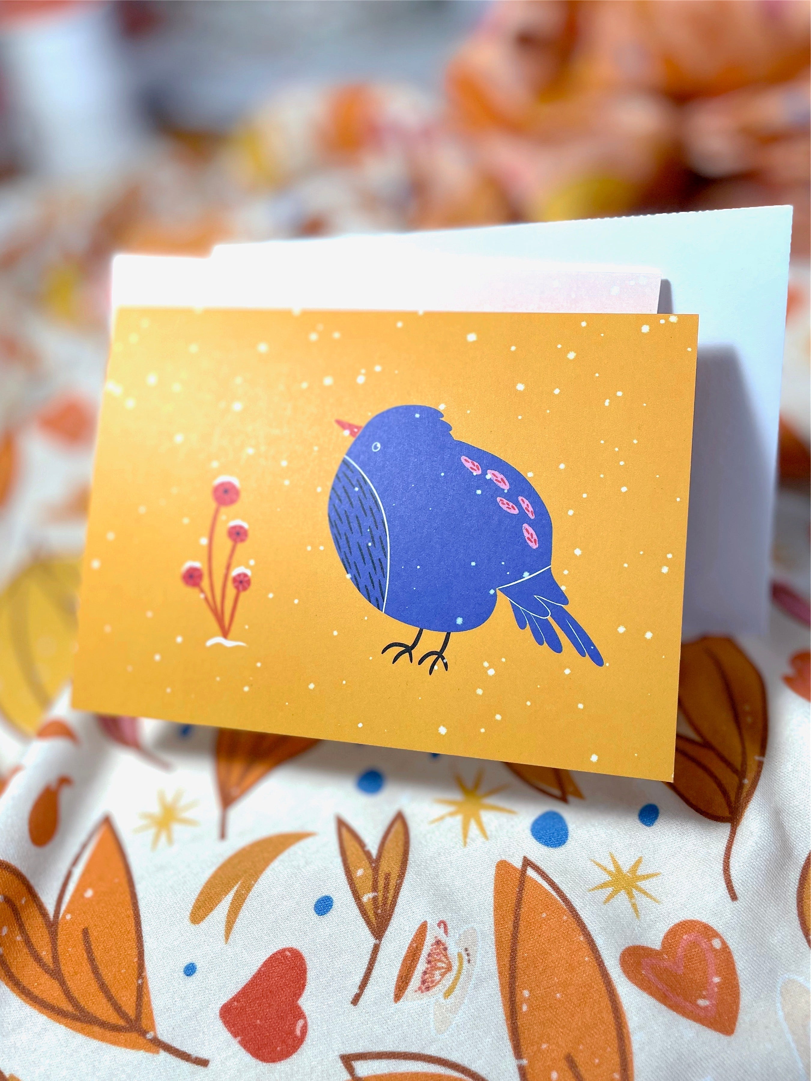 Eco Recycled 5x7 Greeting Cards w. Hand-Drawn Art + Recycled Envelopes, Blank inside - Assorted (Words of Love)