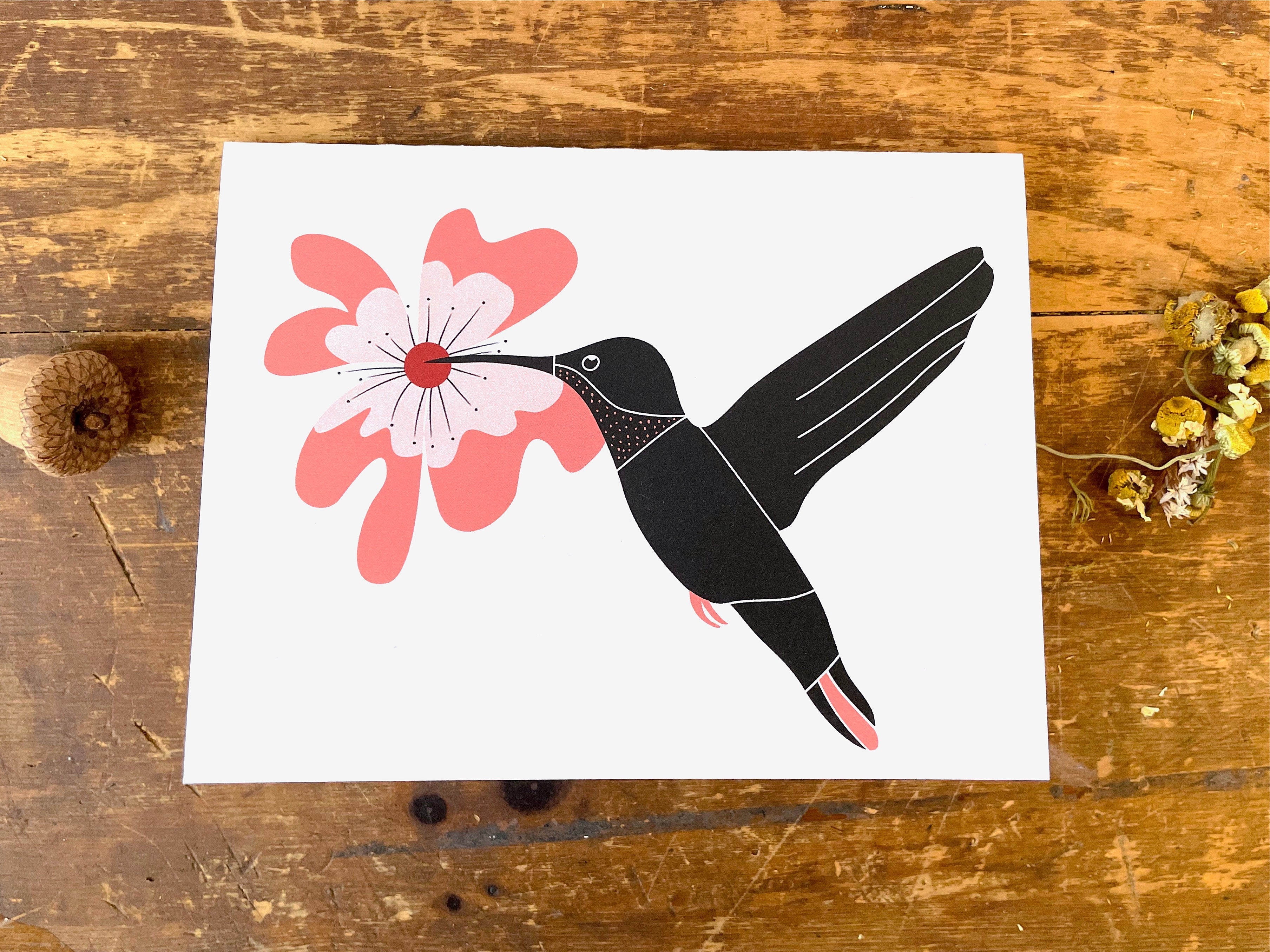 Eco Recycled 4x6 Greeting Cards w. Hand-Drawn Art + Recycled Envelopes, Blank inside - Assorted (Words of Love)