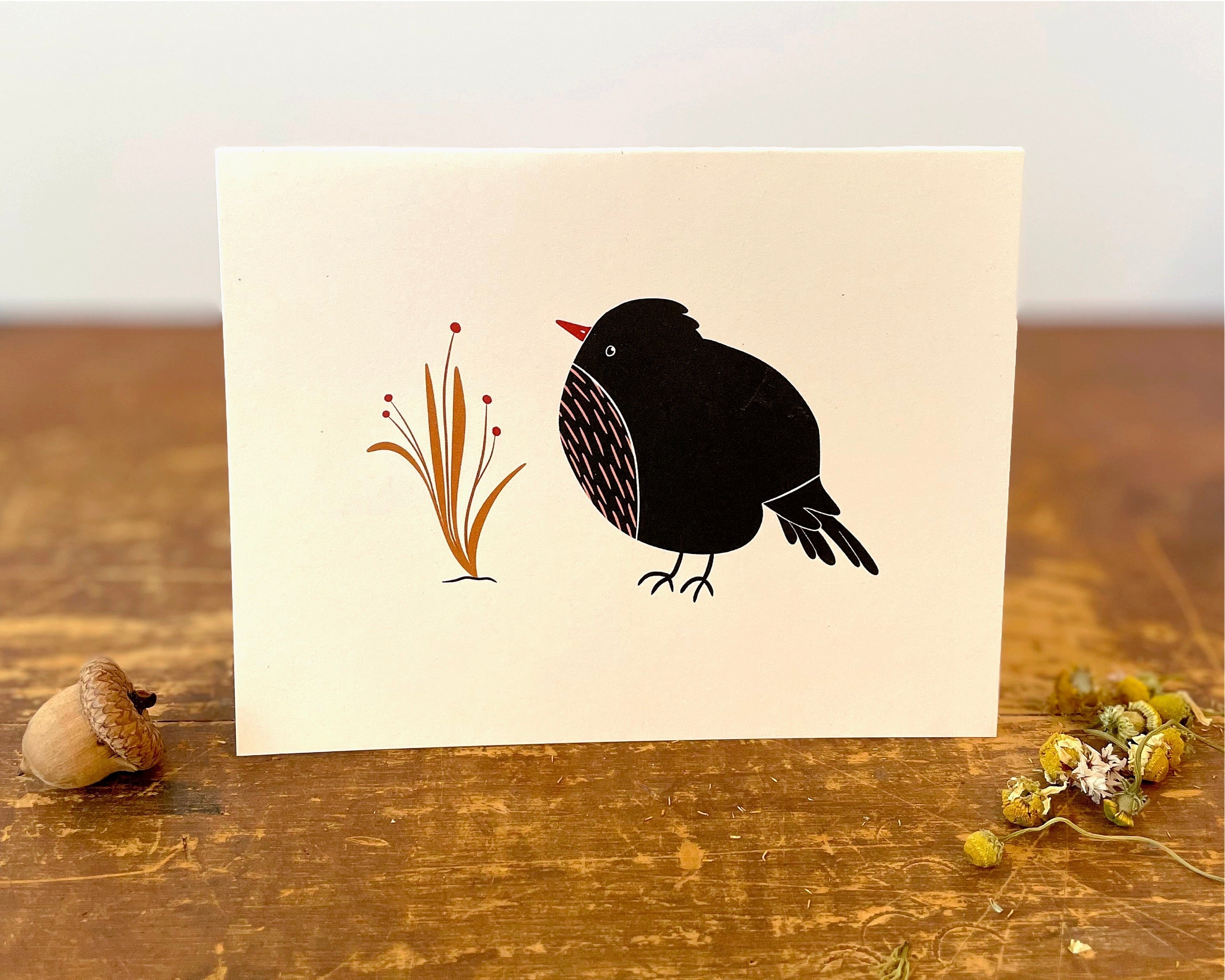 Eco Recycled 5x7 Greeting Cards w. Hand-Drawn Art + Recycled Envelopes, Blank inside - Assorted (Words of Love)