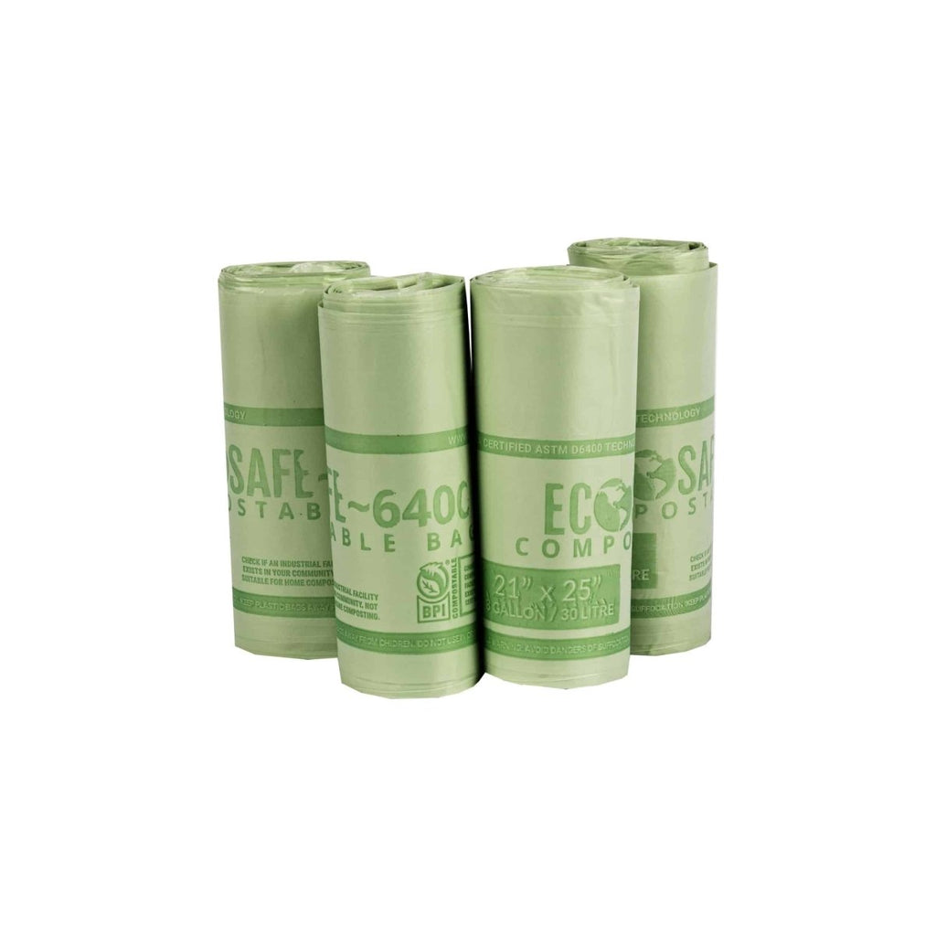 EcoSafe 8 Gal Compostable Bag/Liner - 21X25 Convenience (1-Roll Pack, QTY:12)
