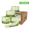 EcoSafe Zero Waste 2.5 Gal Compostable Bags 16x17 for MultiRes Dispenser (QTY 1300), BPI Certified, SKU HR1617-6