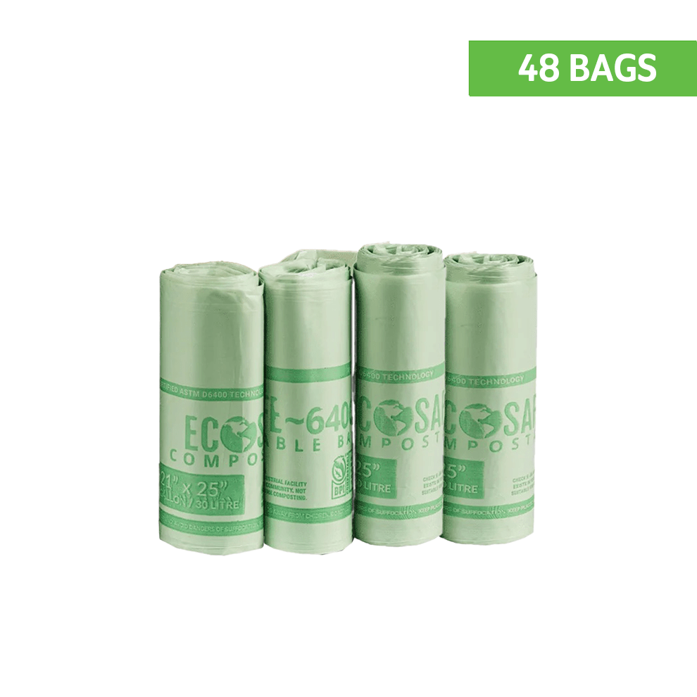 EcoSafe Zero Waste Compostable Bags 7 Gallon, 18 x 25 in, SKU HB1825-6