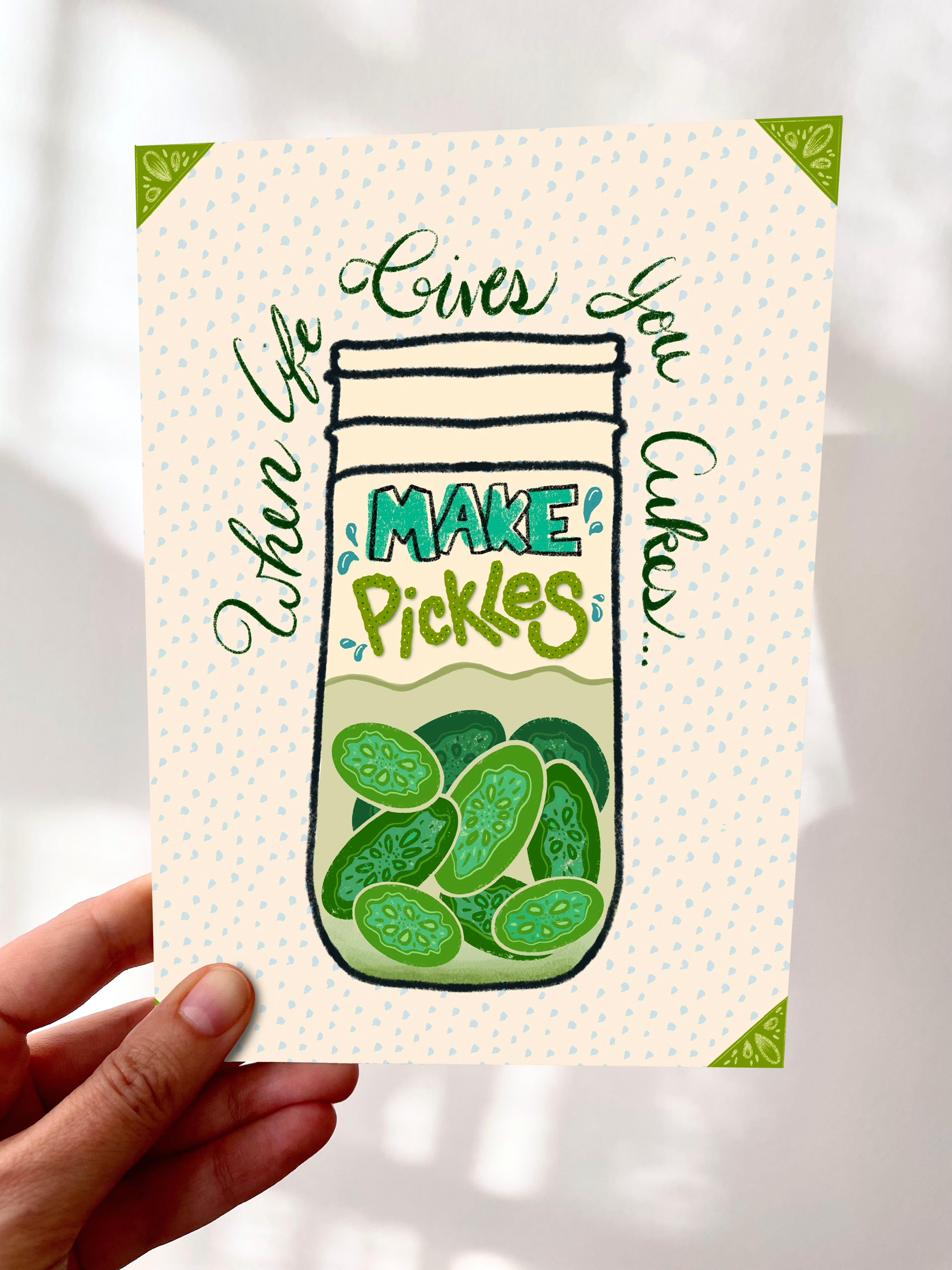 In a Pickle Eco-Greeting Cards - "When Life Gives You Cukes, Make Pickles"