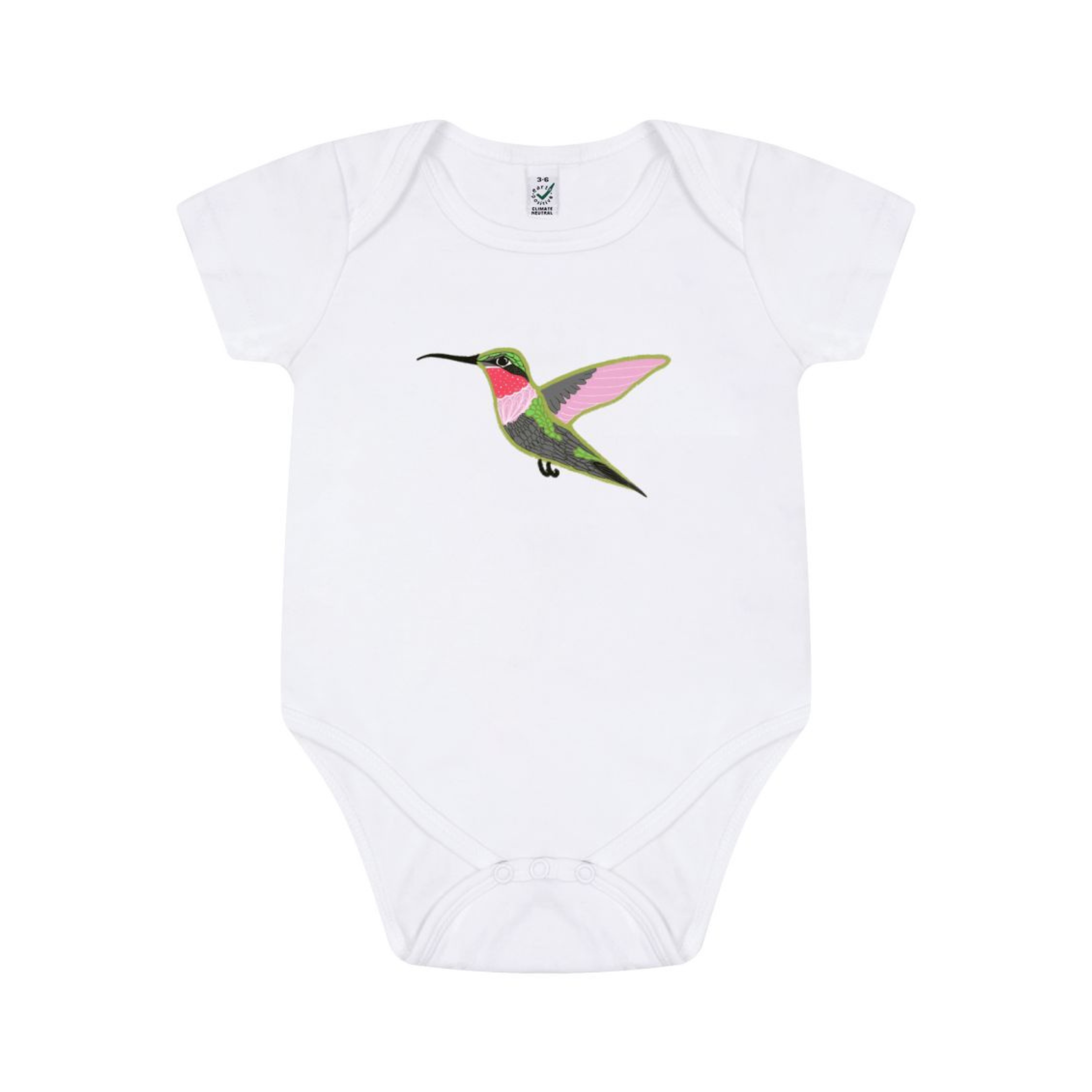 Hummingbird Organic Onesie - White (Celebrate Pollinators)