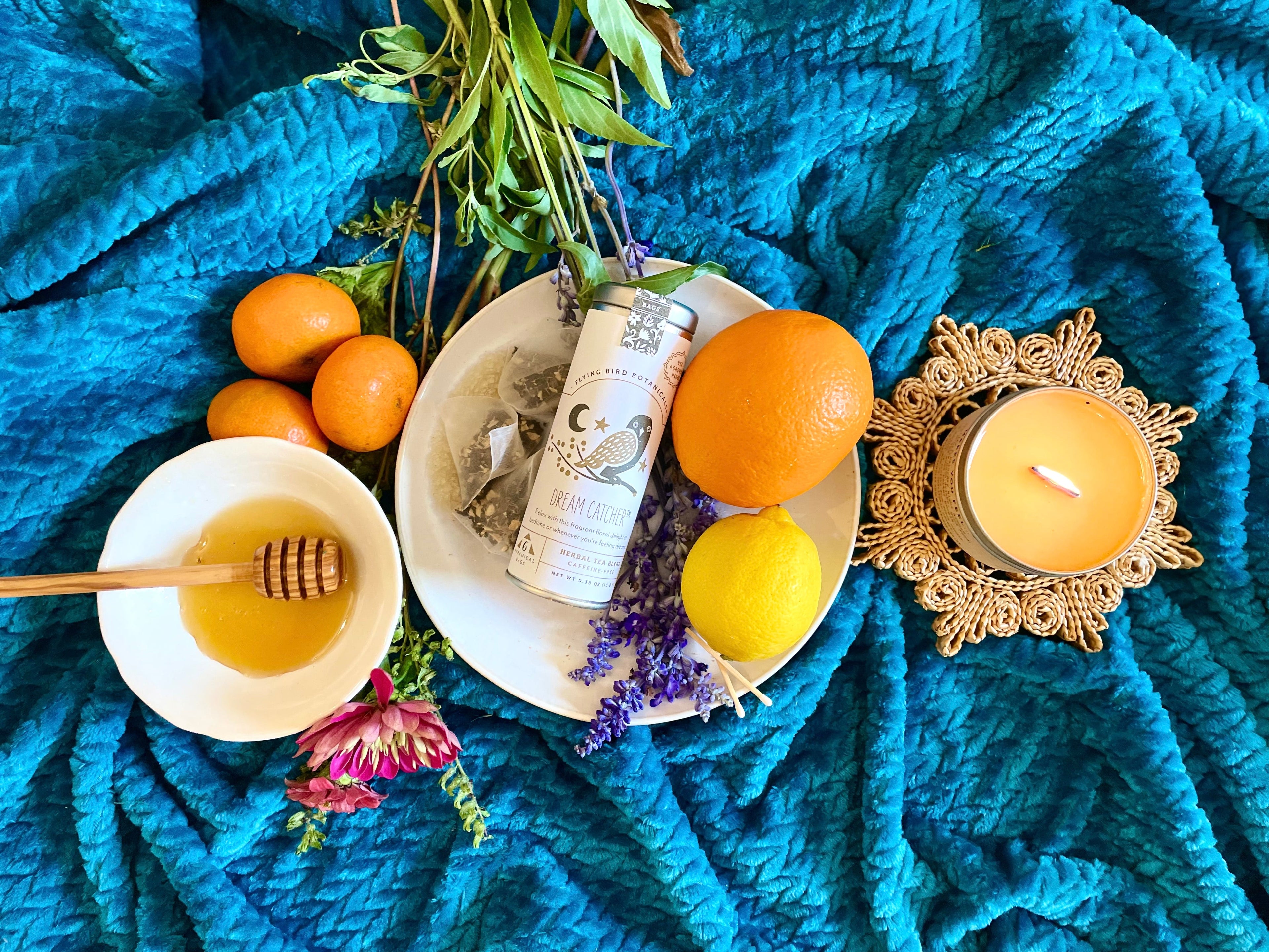 "Dream Catcher" Tea Time Tin: 6 Eco-Bags of Organic Tea (Floral, Caffeine-Free)