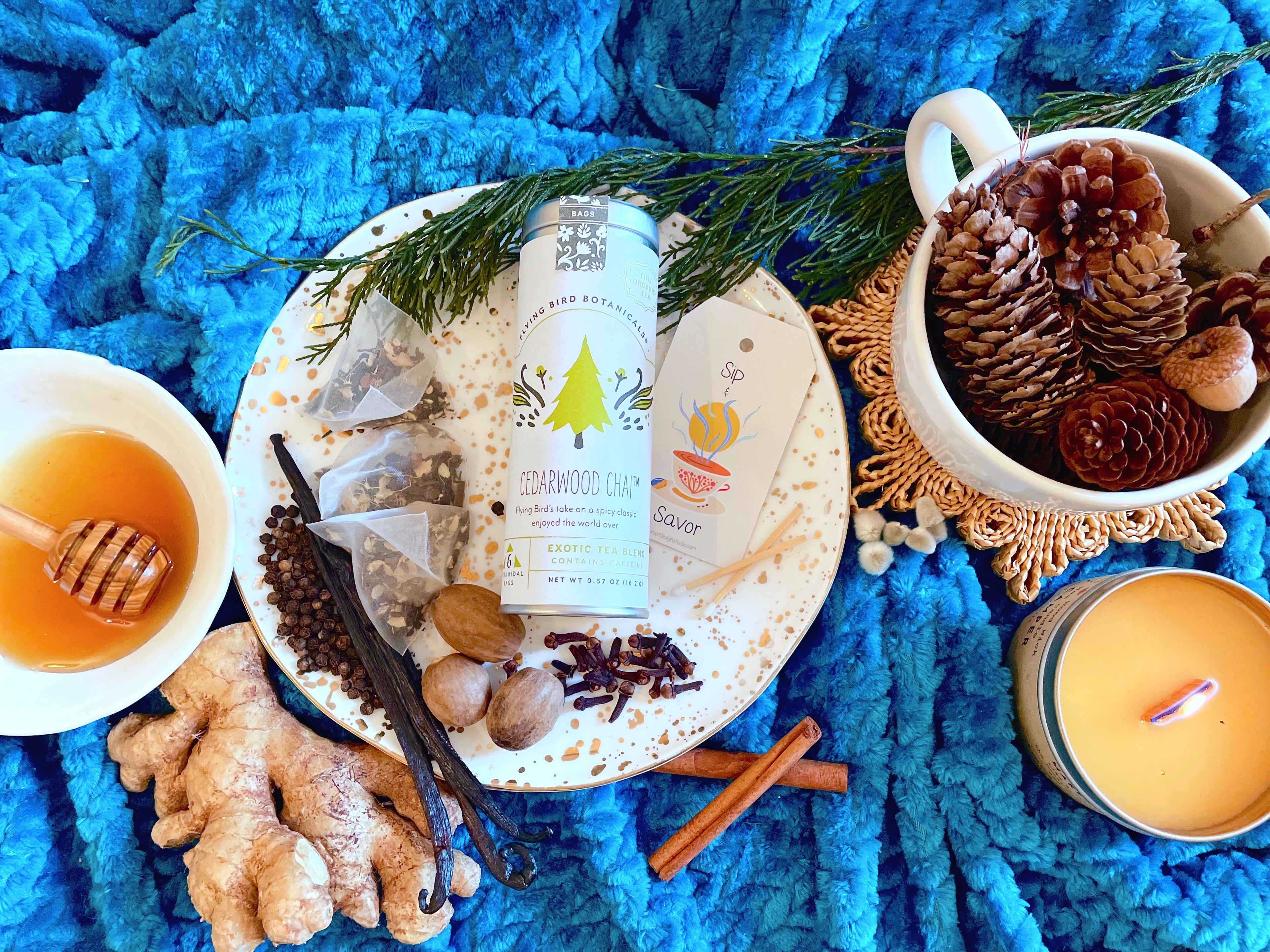 Build Your Own Custom Tea Time Gift Set with Honey and Two Teas + Tea Towel of Your Choice