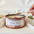Mystic Myrrh Amber Luxury Candle | 8oz Non-Toxic Soy Candle with Wooden Wick | Clean Burn