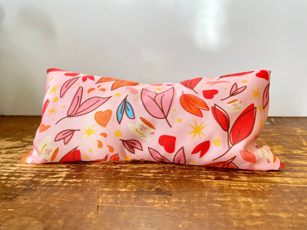 "Cherish" Gift Box: Eye Pillow, Vanilla Hot Chocolate, Soy Candle, Greeting Card, Pink Polka-Dot Plant Kit, Plant Tea Towel, Fig Soap, Stickers (Love in Bloom)