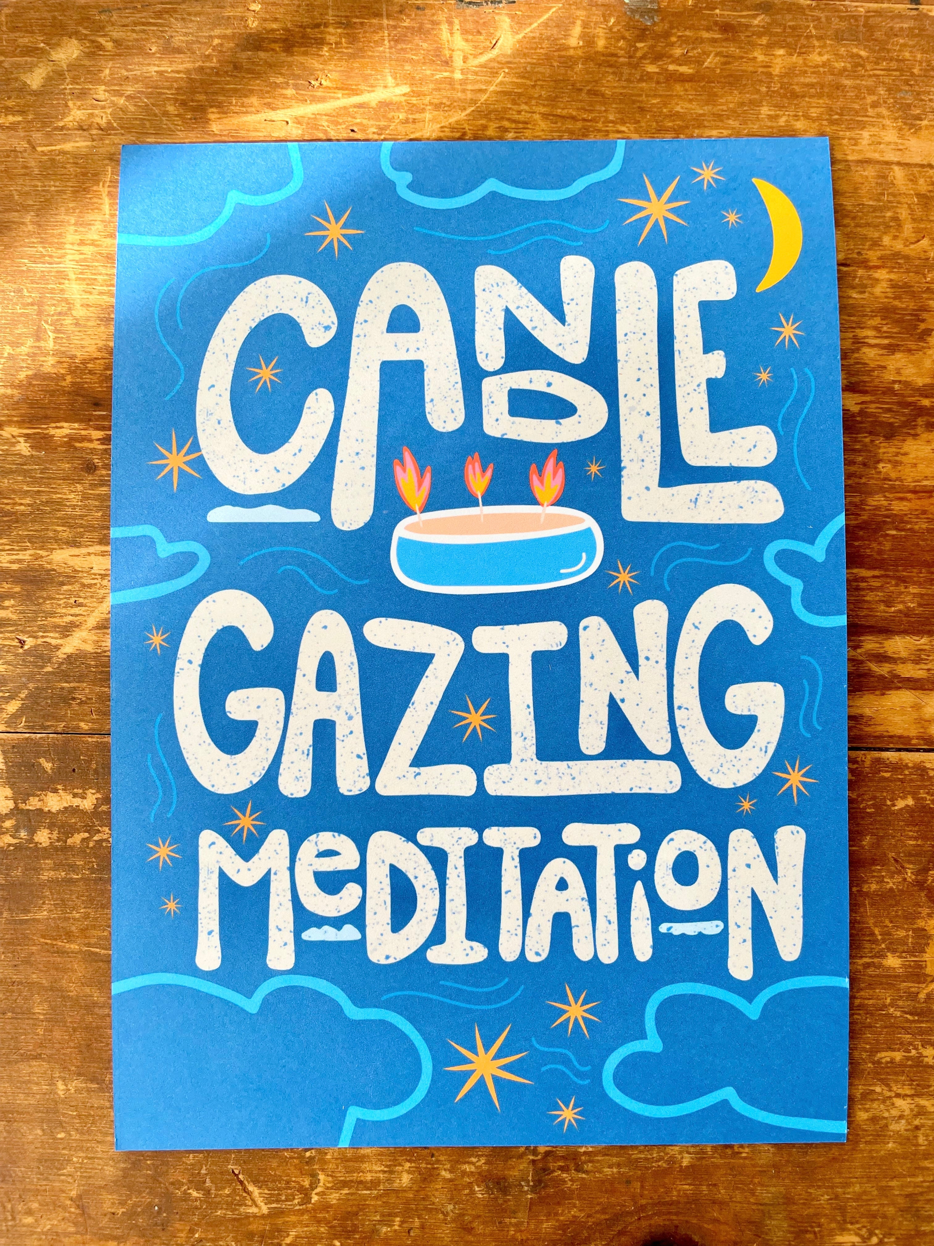 Shine On Candle Relaxation Set: "Evergreen" Candle (Balsam Fir, Black Currant + Spicy Clove), Meditation Card + Mindfulness Journal