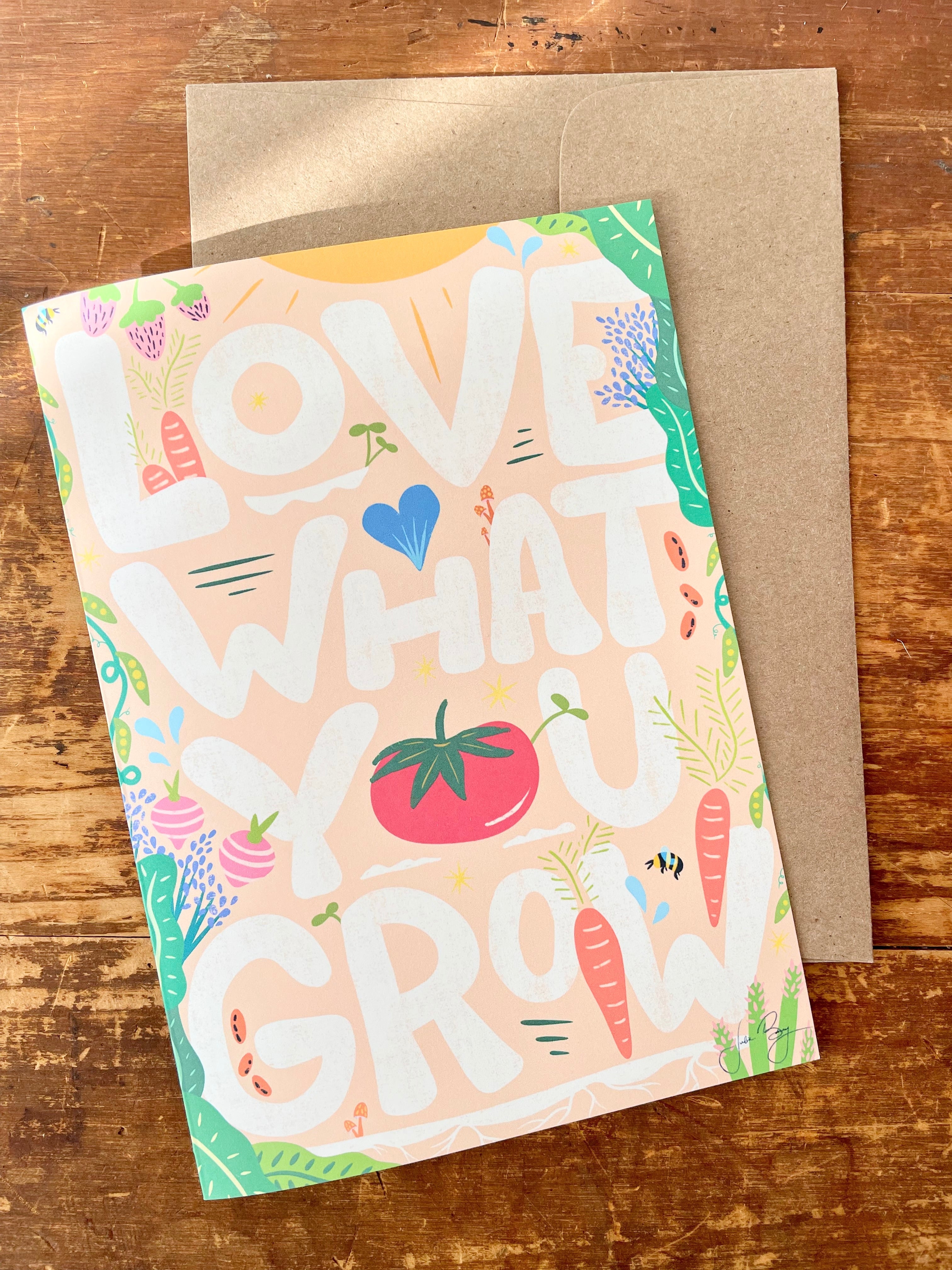"Growing Wellness" Eco Gift Box: Basil & Leafy Greens Growing Kits, Mint Tea, Meditation Card, Greeting Card (Grow & Bloom)