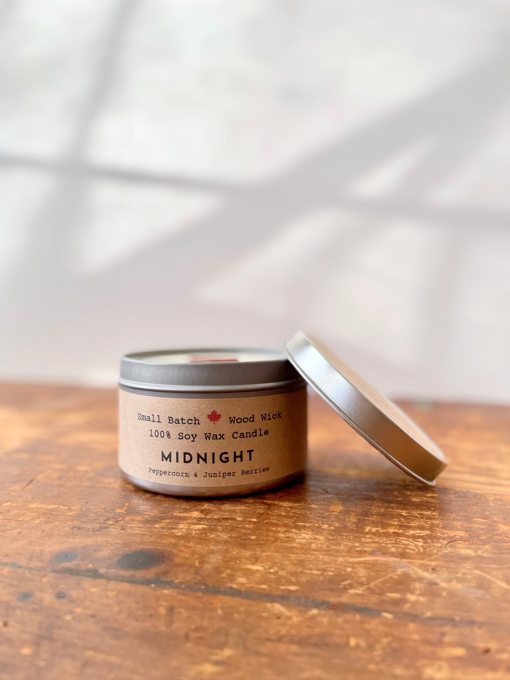 "Midnight" Soy Crackling Wick Eco-Candle - Peppercorn & Juniper Berries Scent (Shine On / Winter Dreaming)