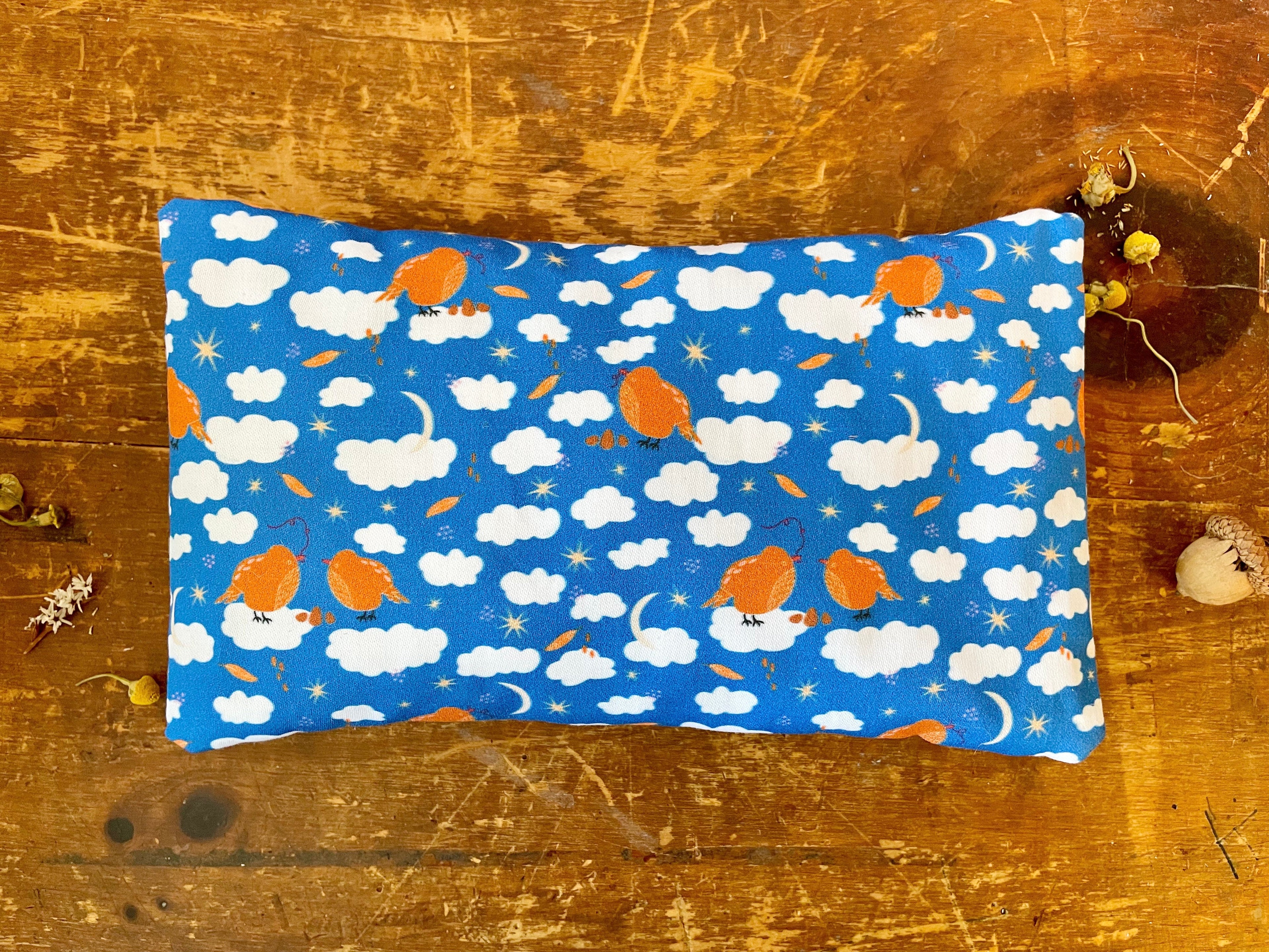 Scented Serenity Eye Pillow - Birds on Blue (Winter Dreaming Collection)
