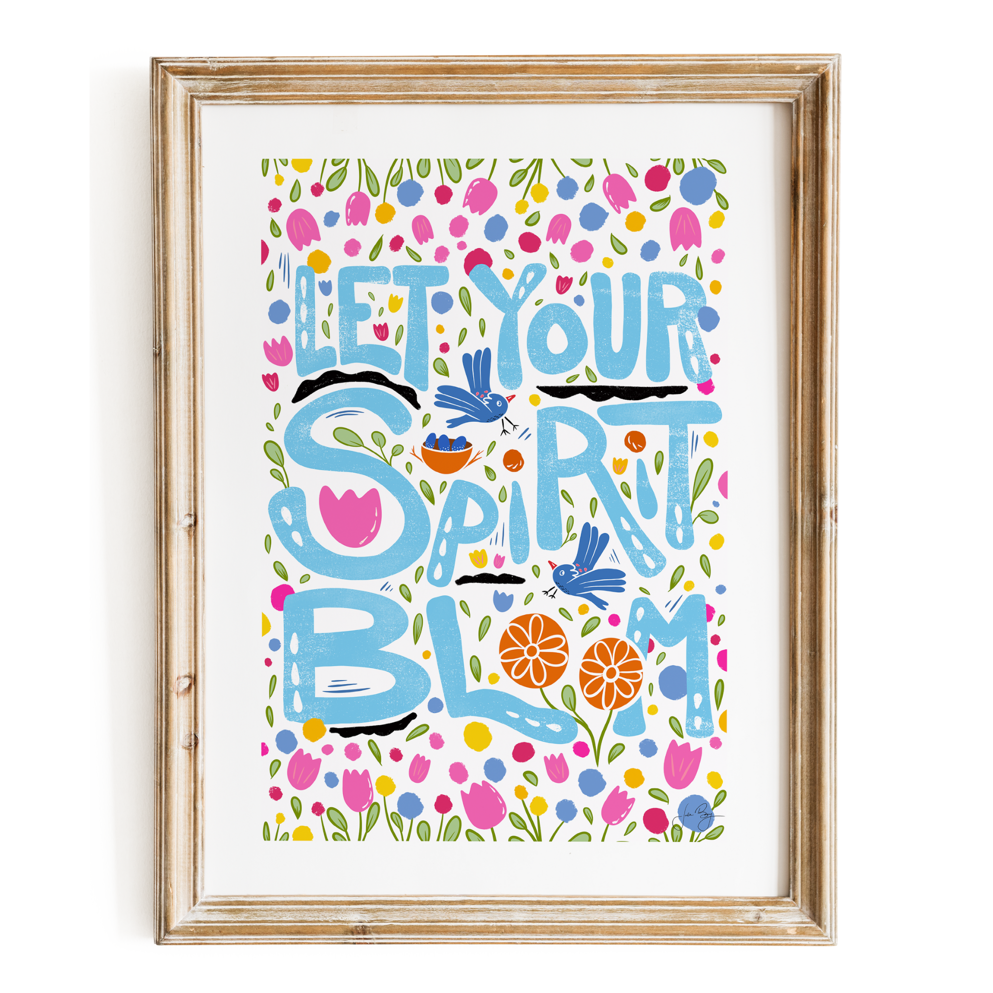 "Let Your Spirit Bloom" Meditative Eco-Art Print 12x18"