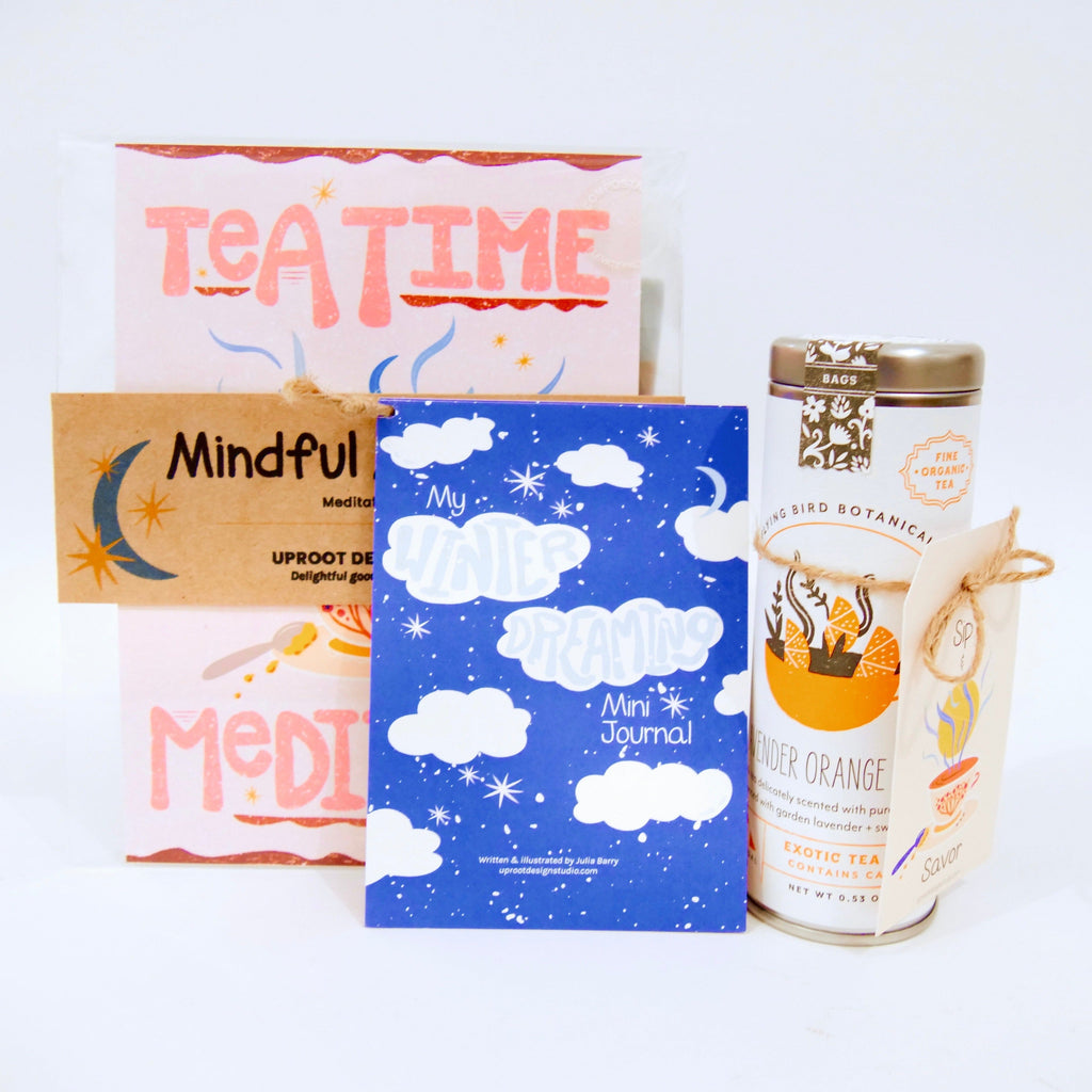"Savor the Moment" Tea Mindfulness Set with Tea, Mindfulness Journal & Meditation Card (Tea Time)