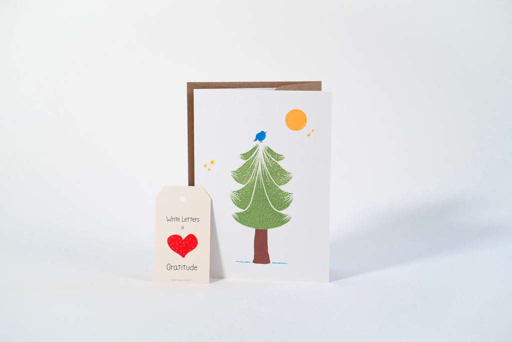 "Jolly Greenhouse" Gift Box: Mint Tea, Honey, Card, Minijournal, Sticker, White Polka-Dot Plant Growing Kit (Winter Dreaming)