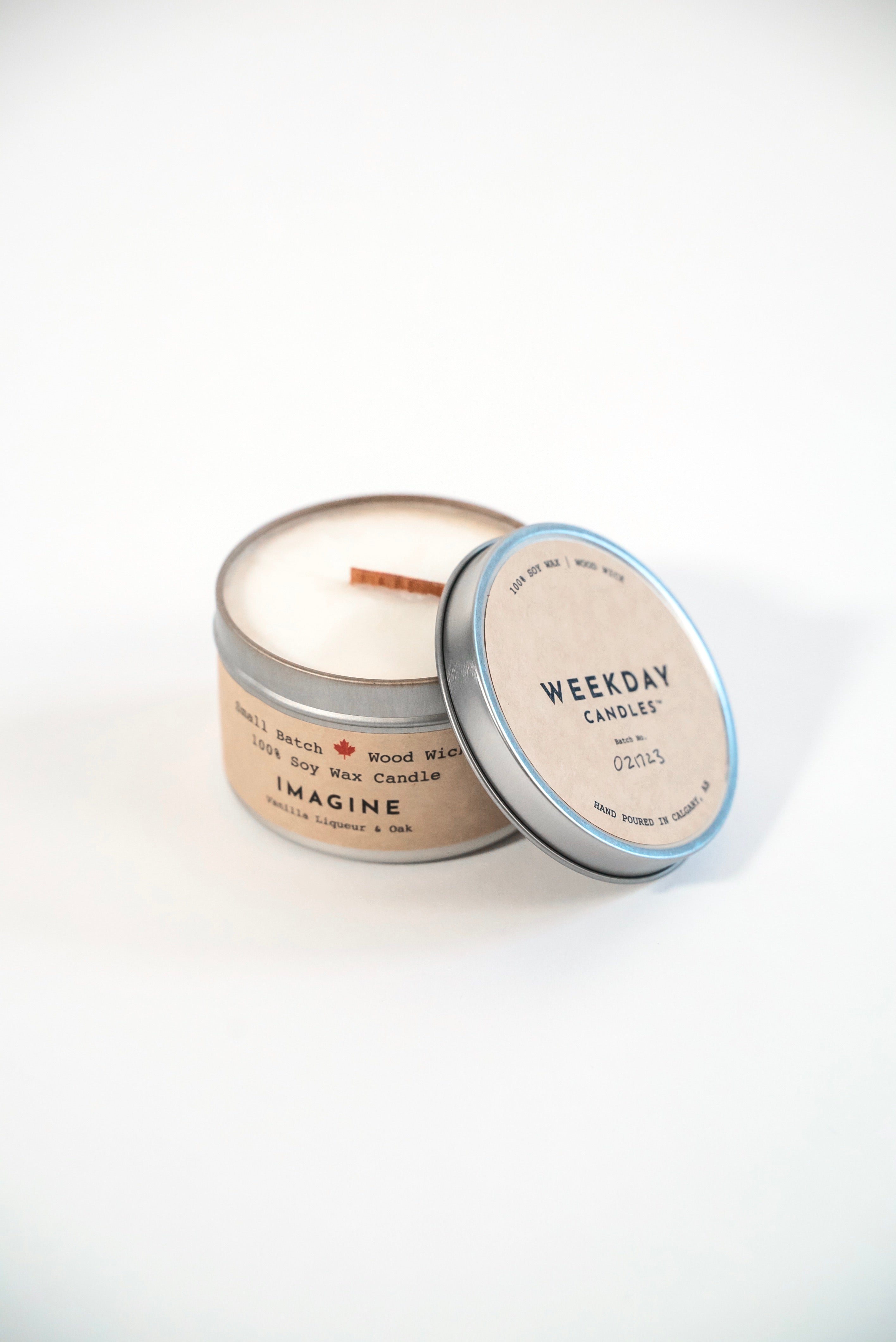 "Imagine" Soy Crackling Wick Eco-Candle - Vanilla Liqueur + Oak (Shine On / Winter Dreaming)