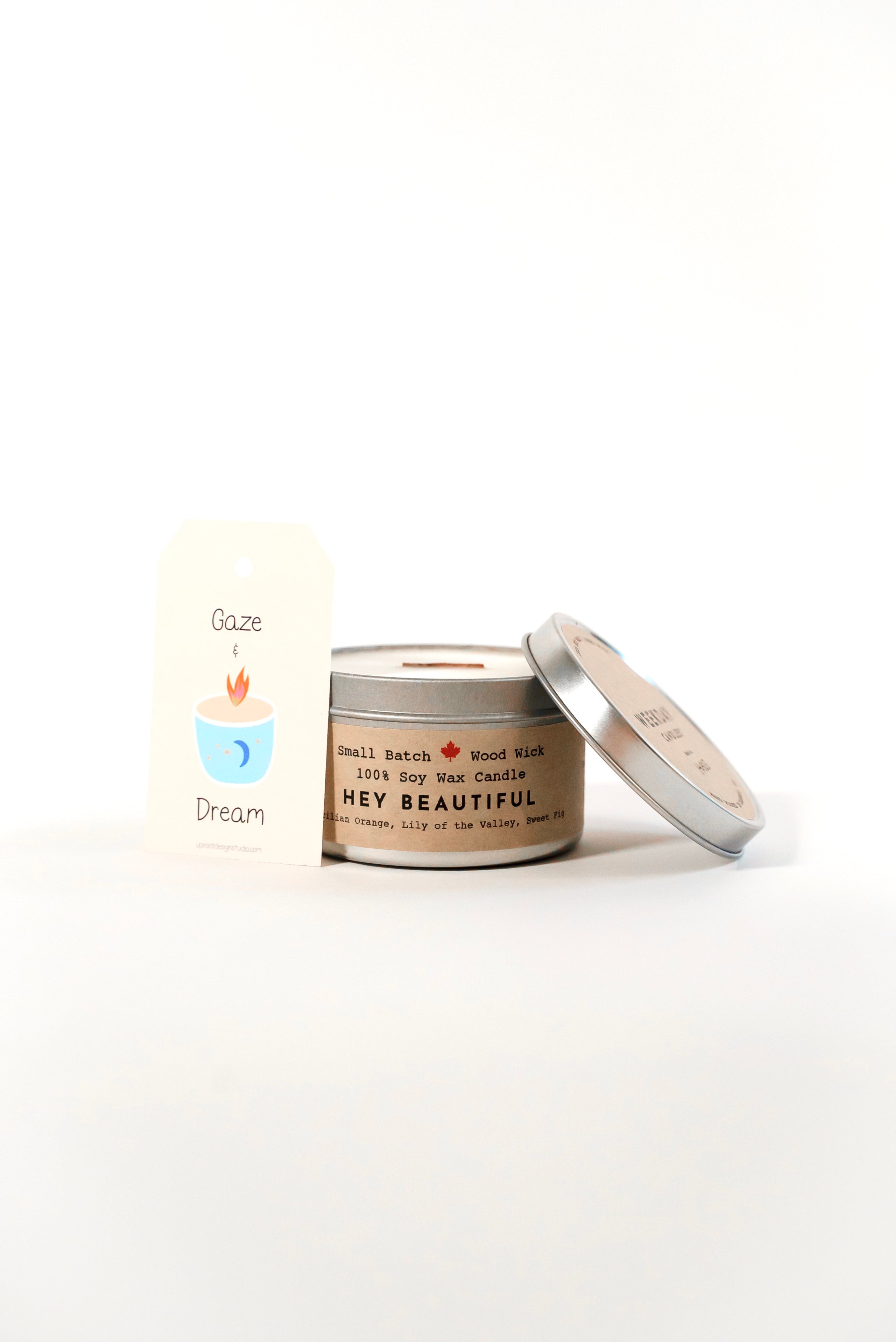 Encouragement Gift Box: Lavender Eye Pillow, Floral Tea, Honey, "Hey Beautiful" Candle, and Greeting Card (Natural Comforts / Winter Dreaming)