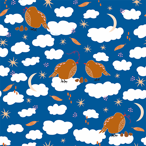 Rejuvenating Scented Sachets in "Birds" Pattern Filled with Organic Ingredients (Assorted Colors)
