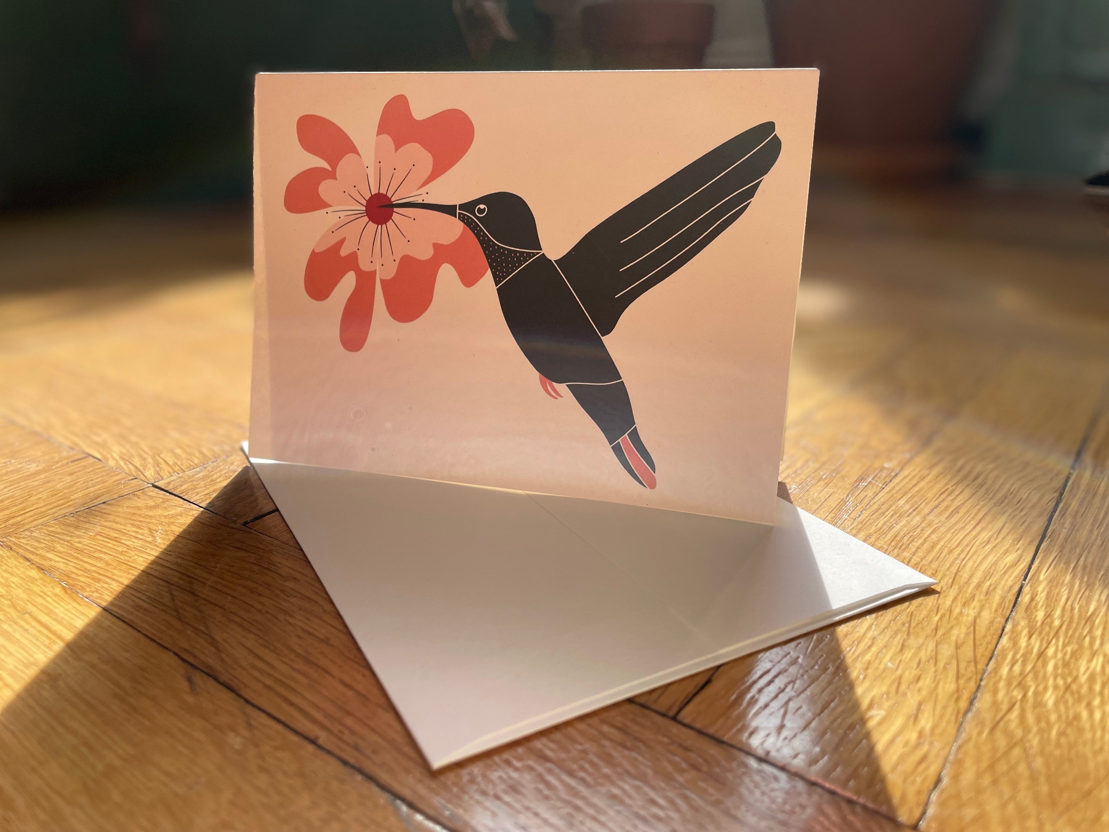 Eco Recycled 4x6 Greeting Cards w. Hand-Drawn Art + Recycled Envelopes, Blank inside - Assorted (Words of Love)