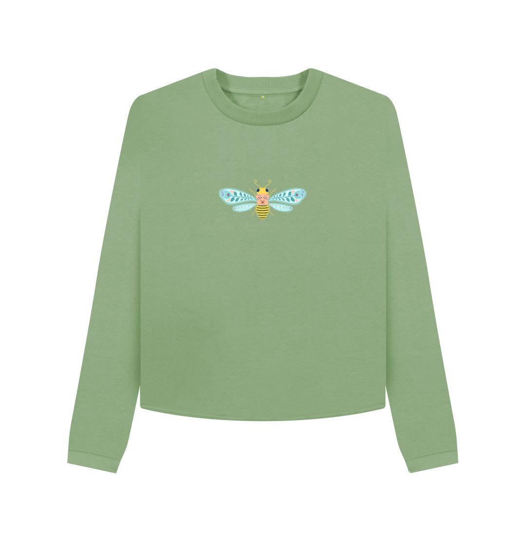 Cozy Bee Pullover (Adult - Rose, Light Green & Dusty Blue)